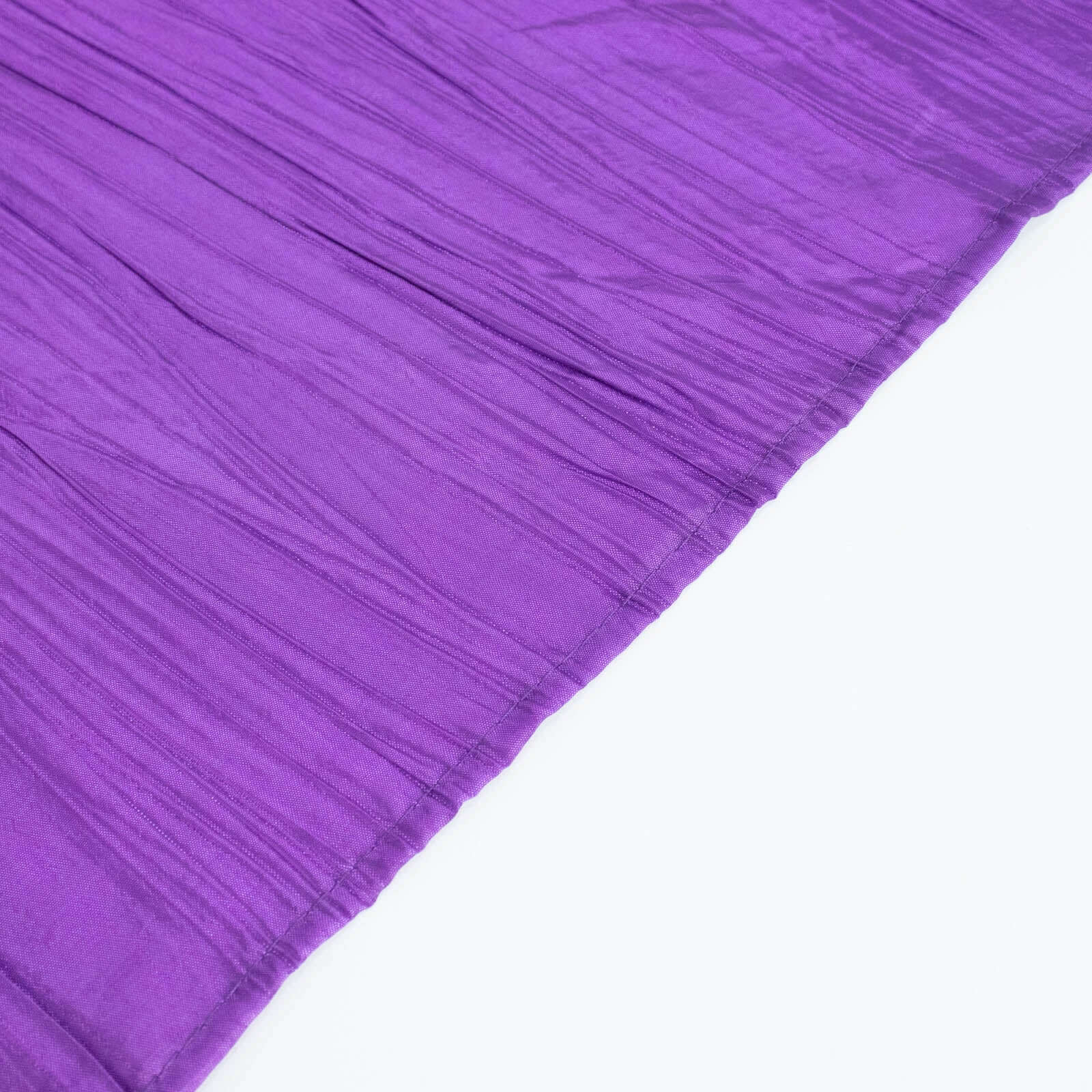 Taffeta 72x72 Table Overlay Square Tablecloth Purple - Accordion Crinkle Table Cover