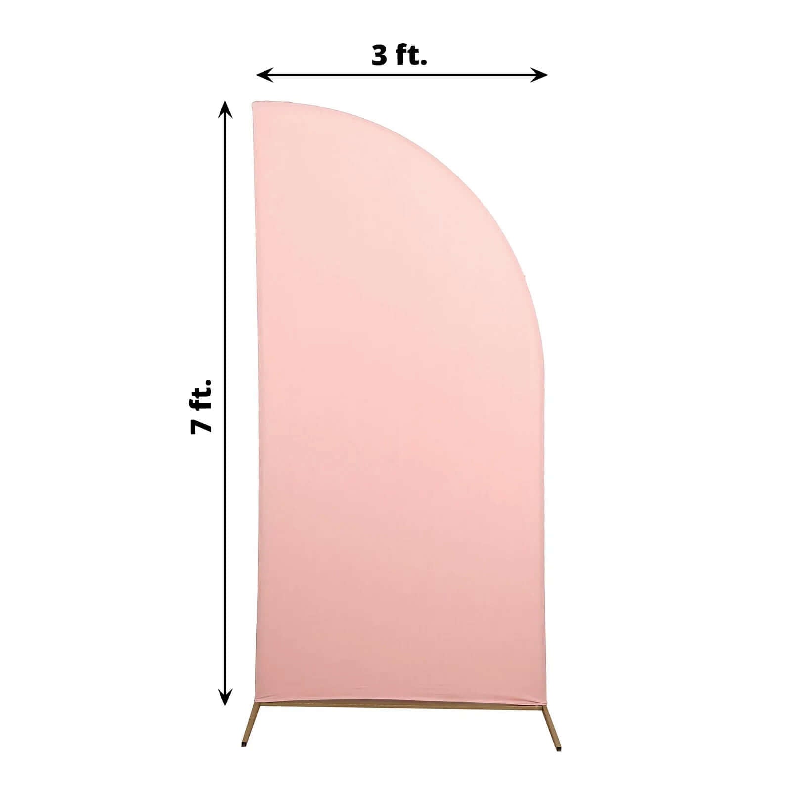 7ft Matte Dusty Rose Spandex Half Moon Chiara Backdrop Stand Cover, Custom Fitted Wedding Arch Cover