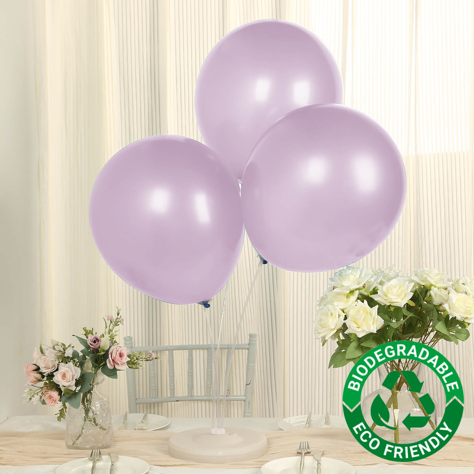 10 Pack Lavender Lilac Biodegradable Balloons, 18 Thickened Extra Strong Eco-friendly Latex Helium Party Balloons