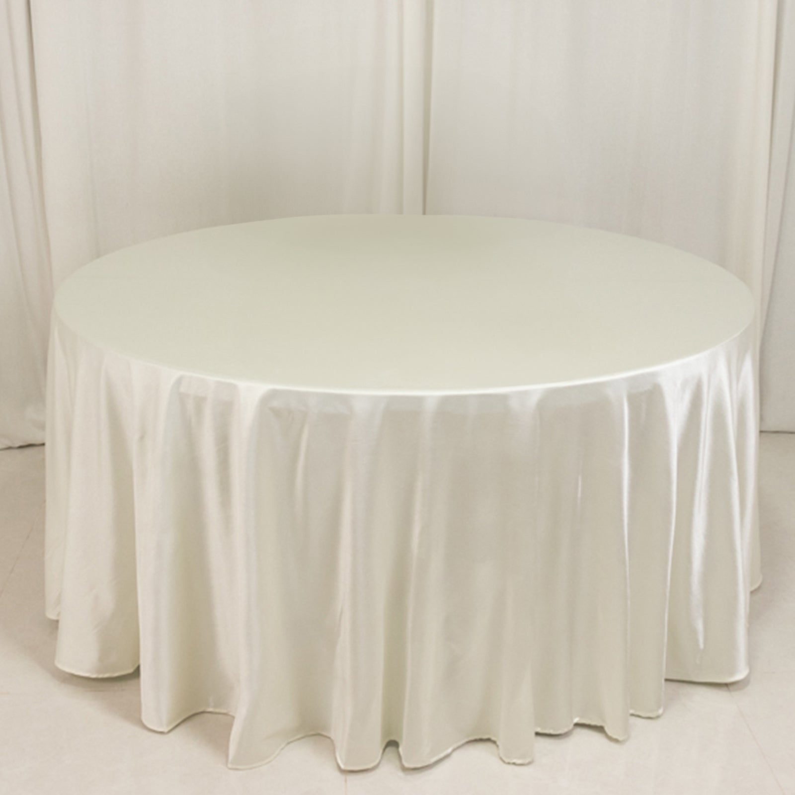 Premium Scuba Round 120 Tablecloth Shimmering Pearl - Wrinkle Free, Stain Resistant & Seamless Table Cover