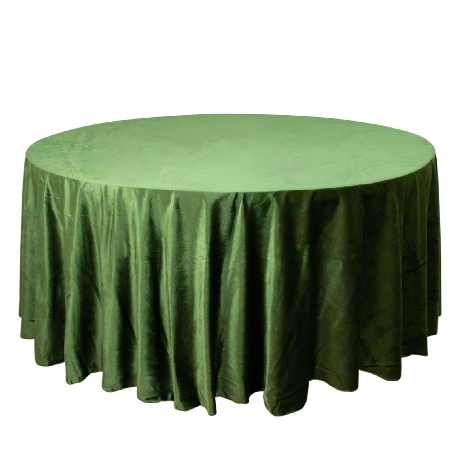 Premium Velvet 120 Round Tablecloth Olive Green - Reusable Soft & Seamless Table Cover