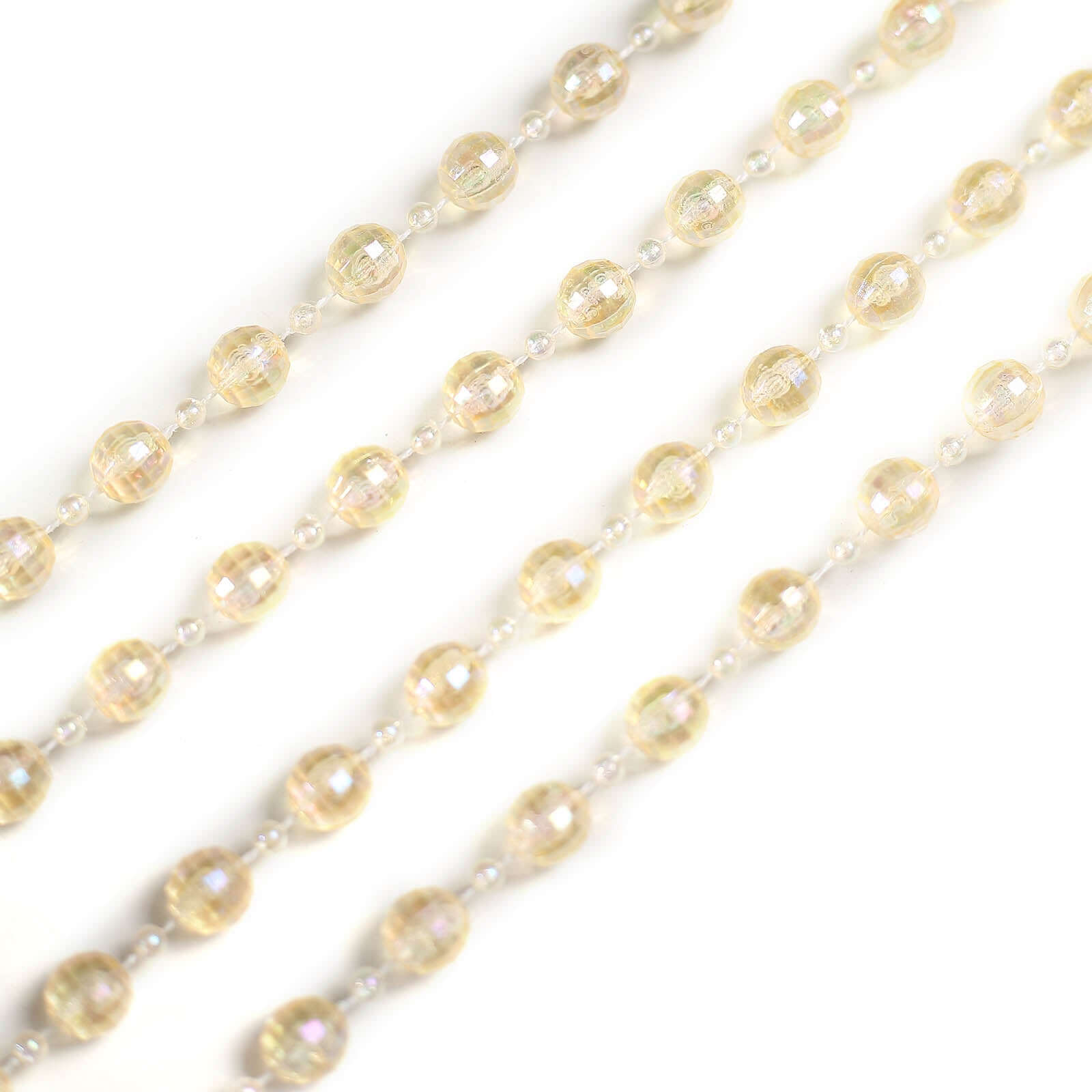 Faux Pearl Beaded 16 Chair Back Garland Sash Amber Gatsby-Inspired Style - Pre-Tied Chic Wedding Decor for Chiavari Chairs