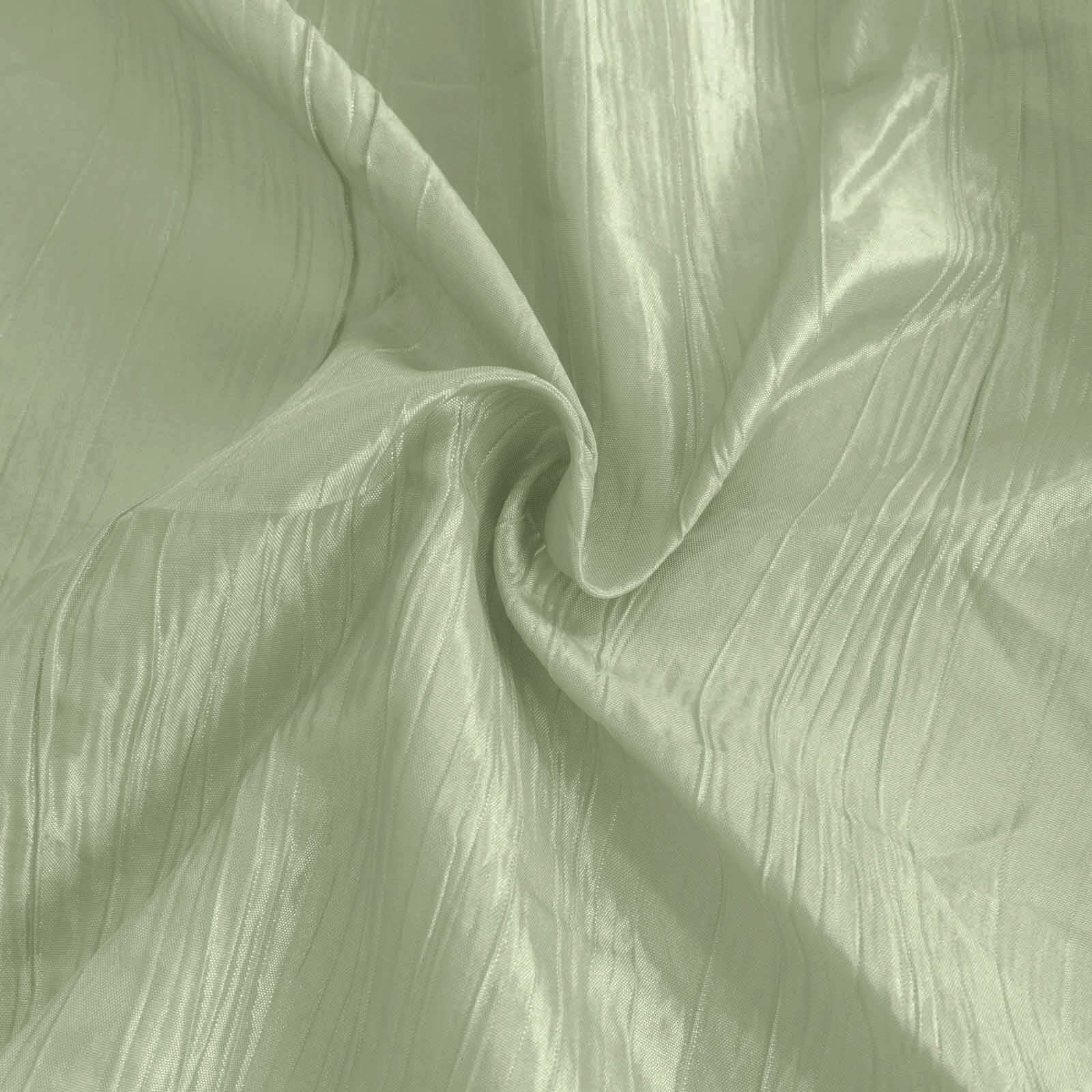 Taffeta 120 Round Tablecloth Sage Green - Seamless Accordion Crinkle Table Cover