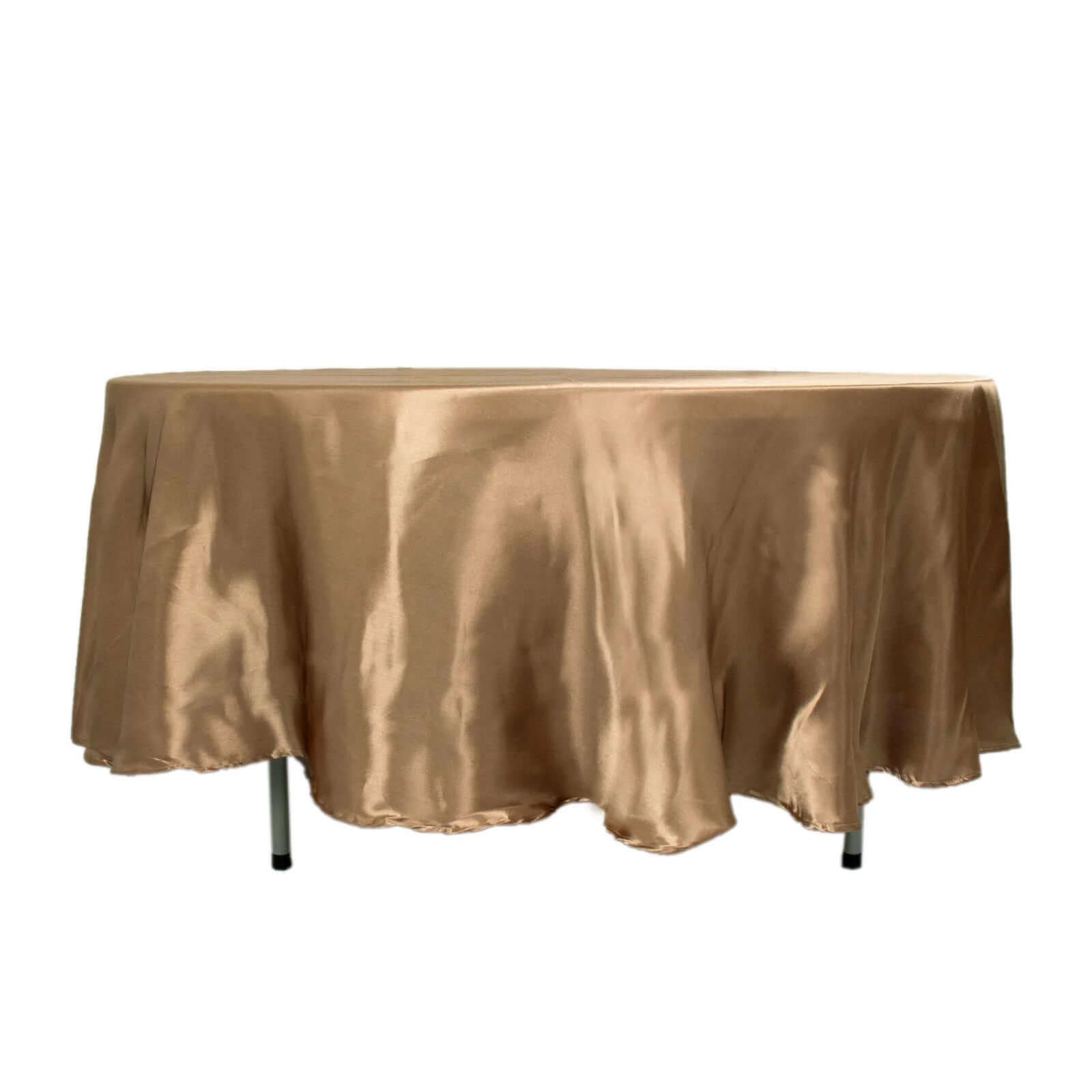 Satin 108 Round Tablecloth Taupe - Smooth and Lustrous Table Cover