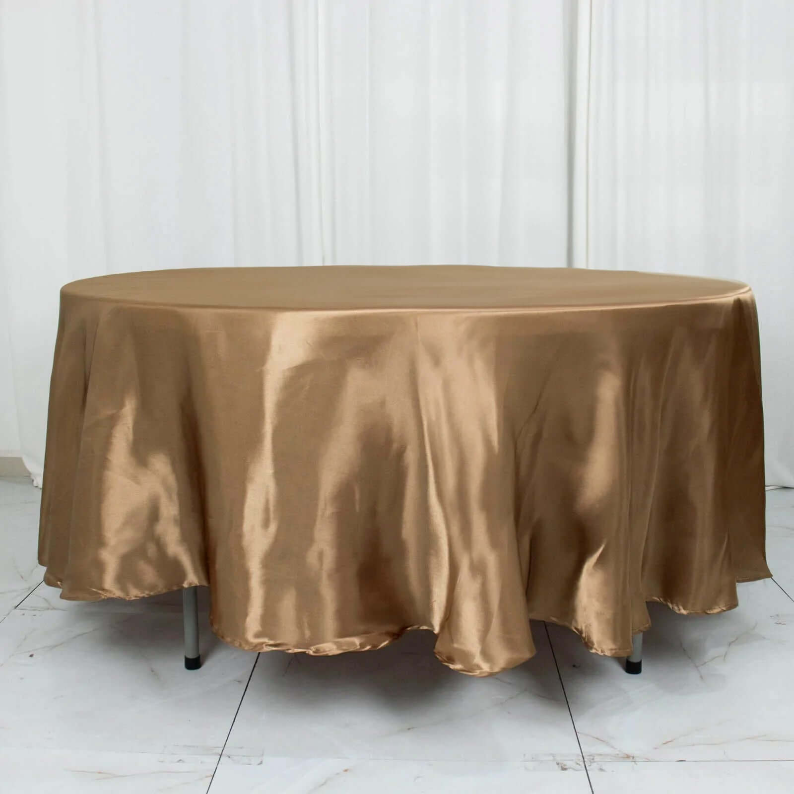 Satin 108 Round Tablecloth Taupe - Smooth and Lustrous Table Cover