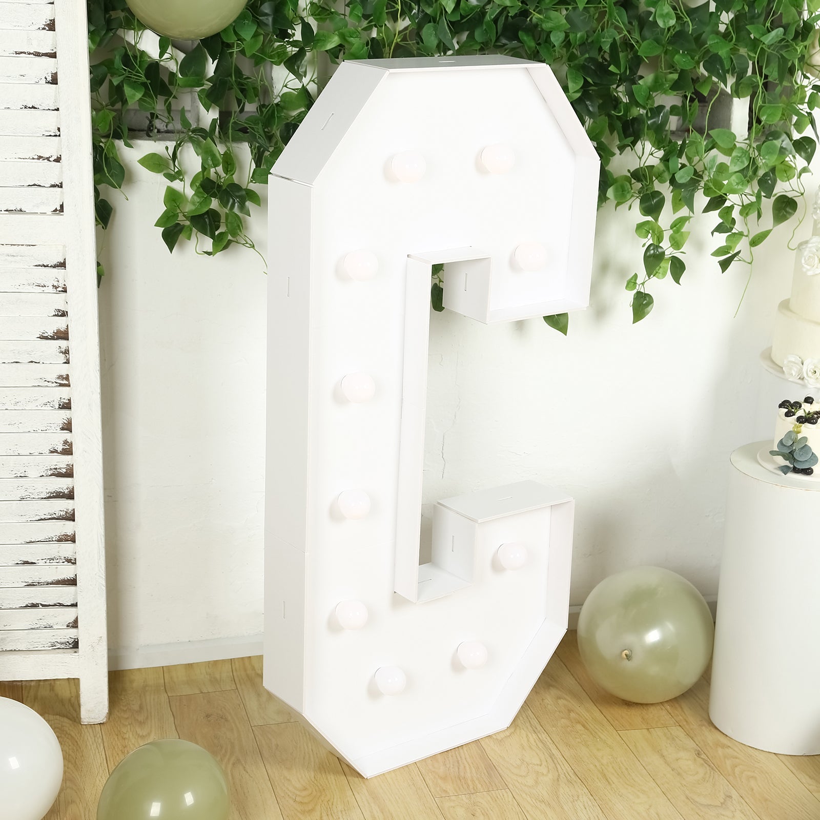 Giant LED Marquee Light Up Letter C, White 4ft Pre-Cut Foam Board with 10 Warm White Battery Operated LEDs, Glue Gun and Sticks