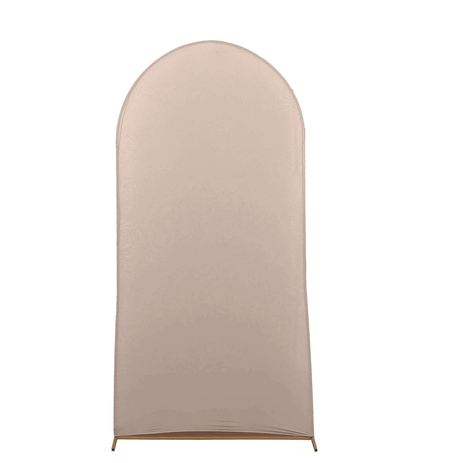 7ft Matte Nude Spandex Fitted Chiara Backdrop Stand Cover For Round Top Wedding Arch