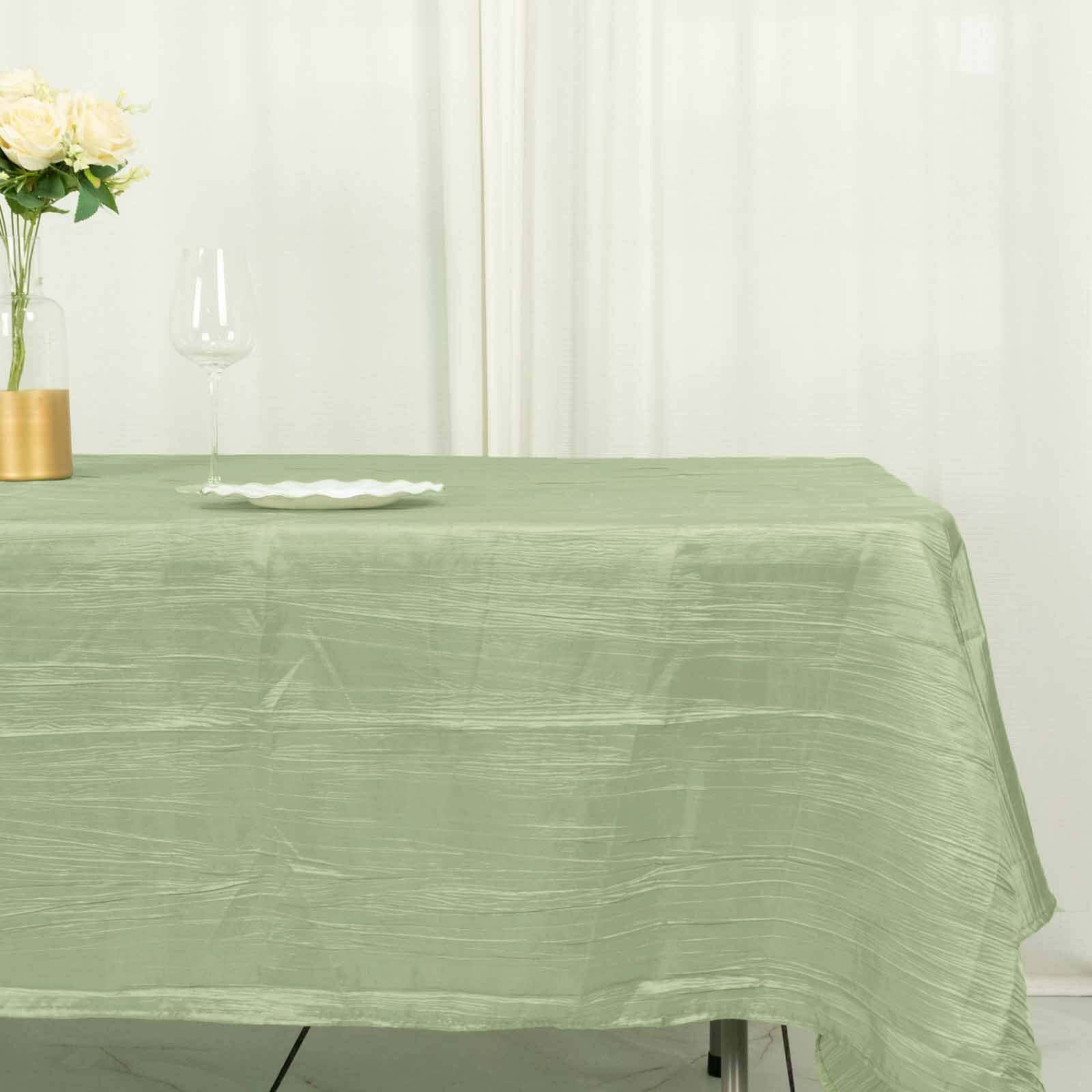 Taffeta 60x102 Rectangle Tablecloth Sage Green - Accordion Crinkle Table Cover
