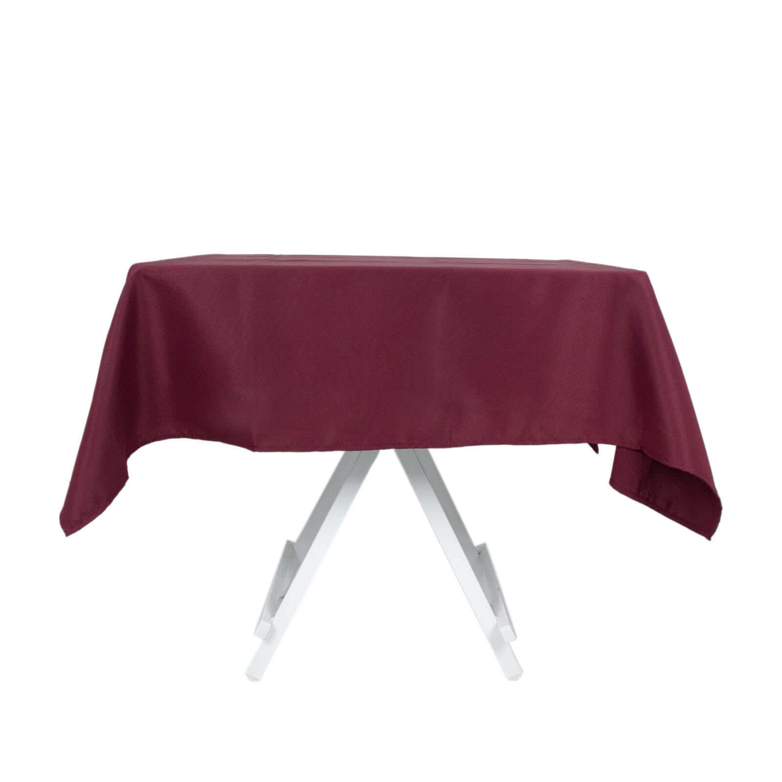 Premium Polyester 54x54 Square Tablecloth Burgundy - Stain and Wrinkle-Resistant 220GSM Table Cover