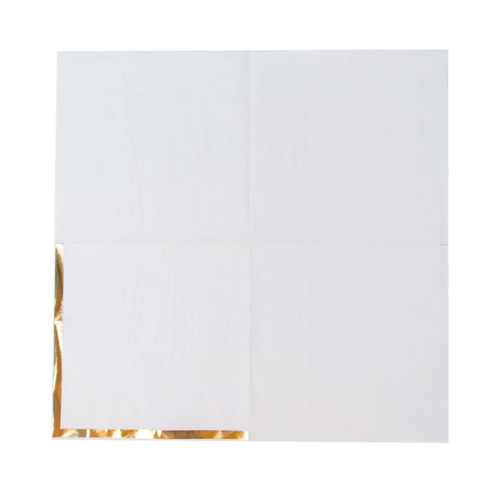 50-Pack Paper Beverage Napkins with Gold Foil Edge White - Disposable 2 Ply Cocktail Napkins for Events 6.5x6.5