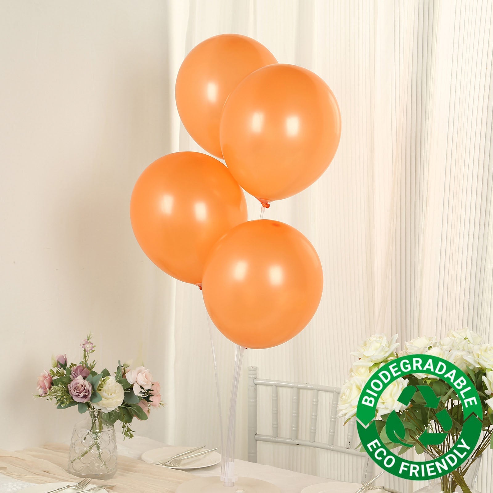 50 Pack Orange Biodegradable Balloons, 12 Thickened Extra Strong Eco-friendly Latex Helium Party Balloons