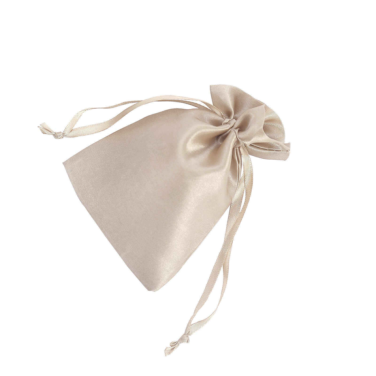 12 Pack 4x6 Beige Satin Drawstring Wedding Party Favor Gift Bags