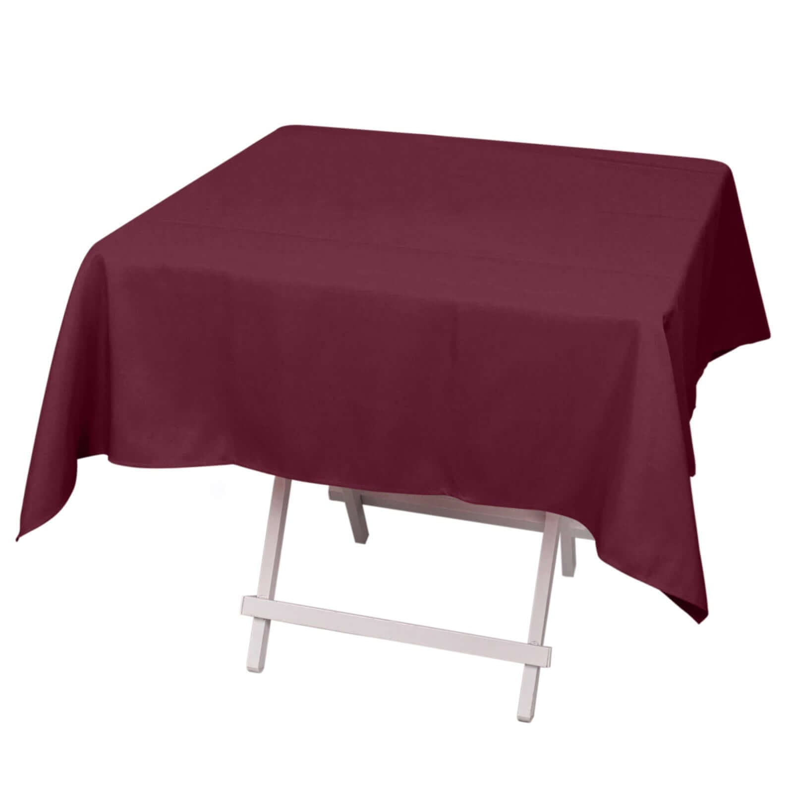 Premium Polyester 54x54 Square Tablecloth Burgundy - Stain and Wrinkle-Resistant 220GSM Table Cover