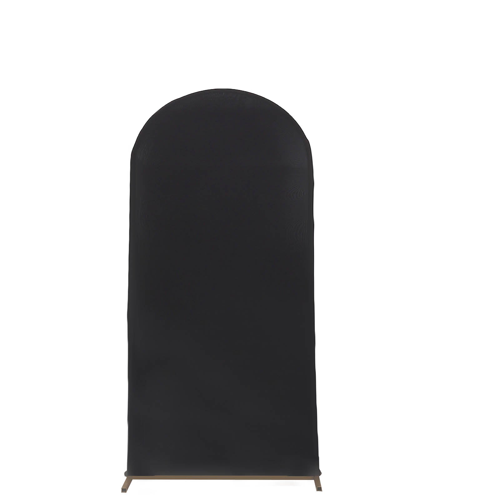 Set of 4 Matte Black Spandex Fitted Wedding Arch Covers For Round Top Chiara Backdrop Stands - 4ft,5ft,6ft,7ft