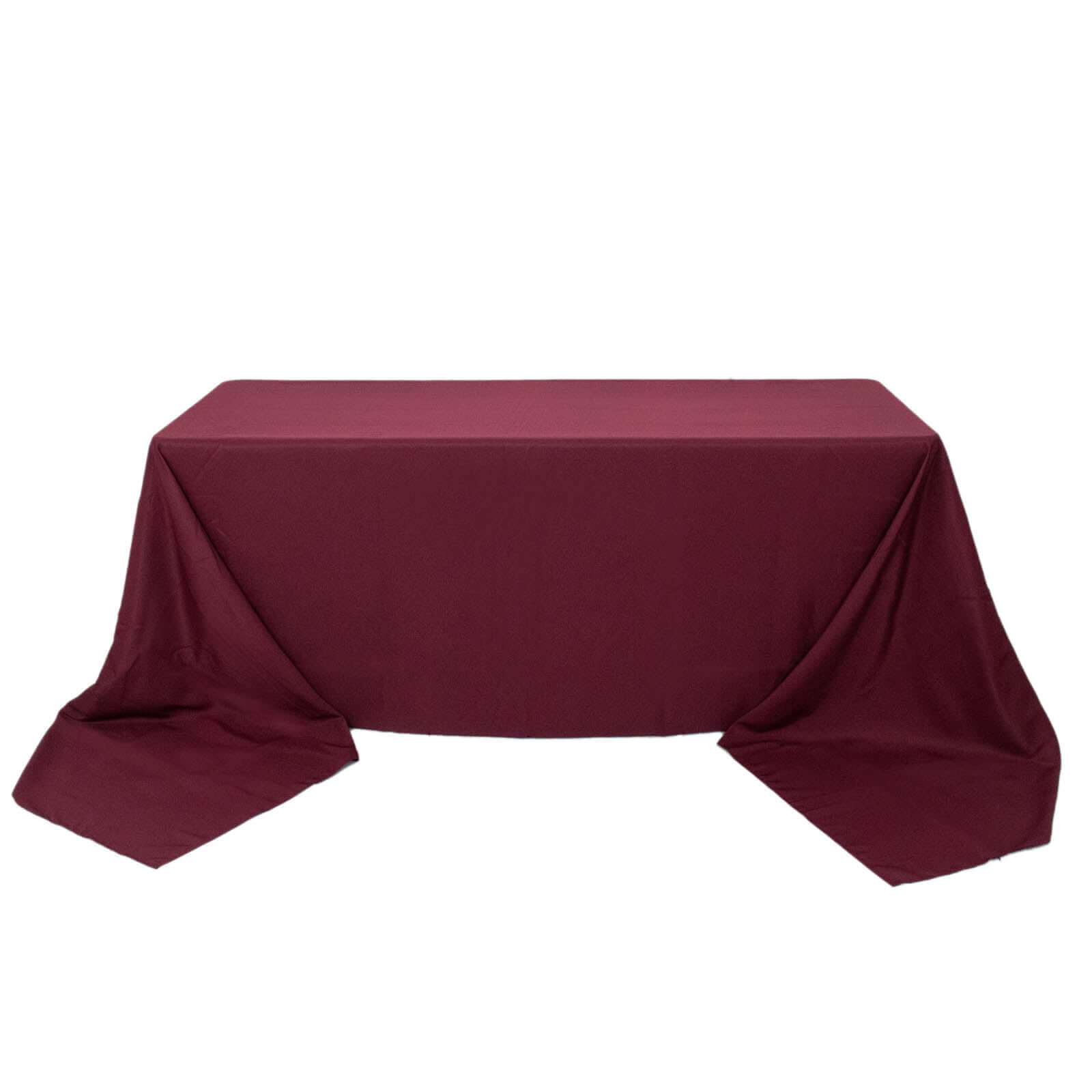 Premium Polyester 90x156 Rectangle Tablecloth Burgundy - Seamless 220GSM Stain-Resistant Table Cover