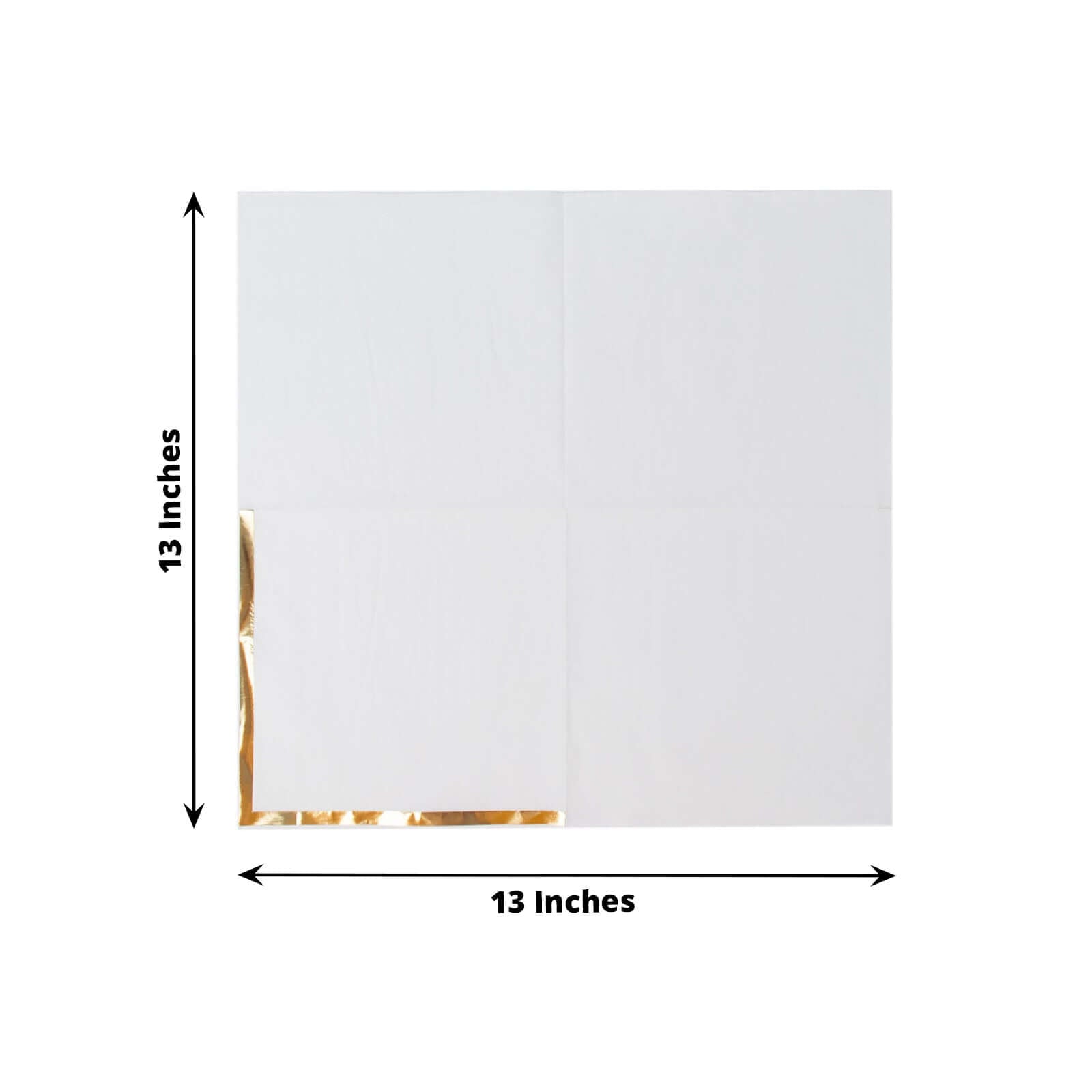 50-Pack Paper Beverage Napkins with Gold Foil Edge White - Disposable 2 Ply Cocktail Napkins for Events 6.5x6.5