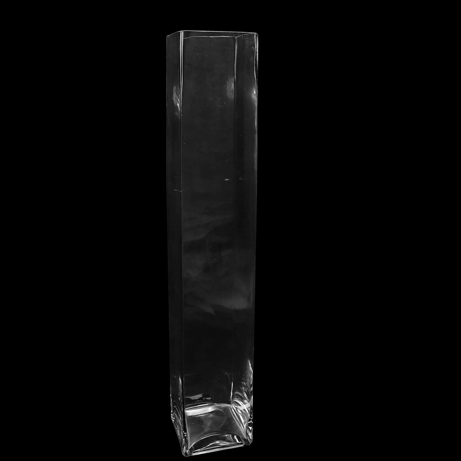 6-Pack Glass Cylinder Vases Square Clear - Durable Heavy Duty Floral Centerpieces for Weddings 24