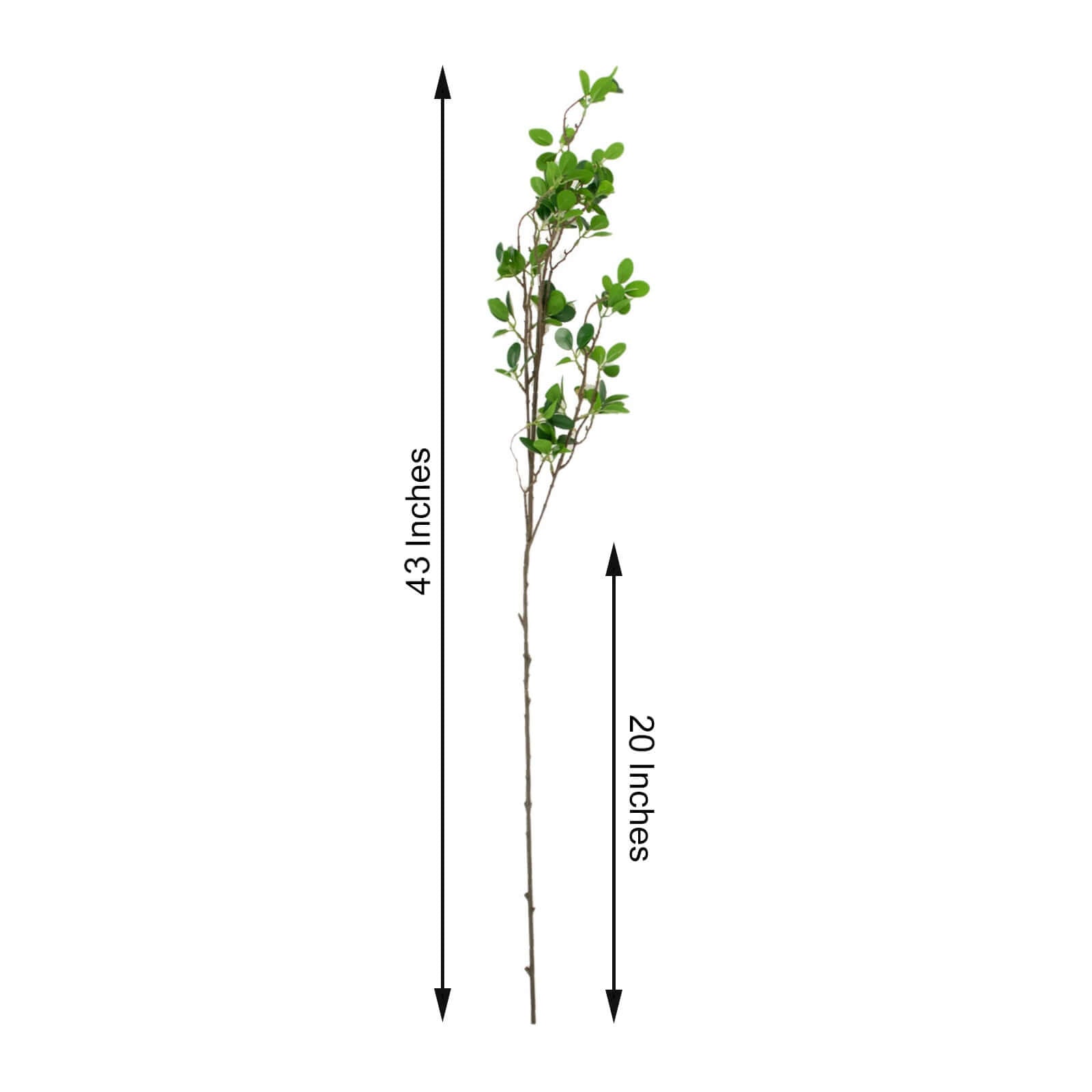 3 Pack 43 Artificial Green Petal Branches Leaf Spray, Faux Leaf Branches