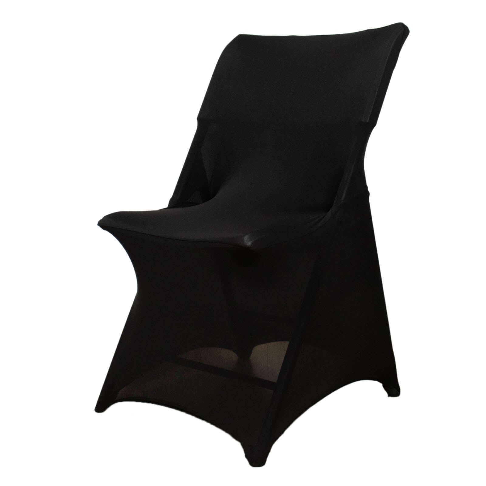 Stretch Spandex Chair Cover Black for Lifetime Folding Chairs - Wrinkle Resistant Snug Fit Slipcover with Foot Pockets