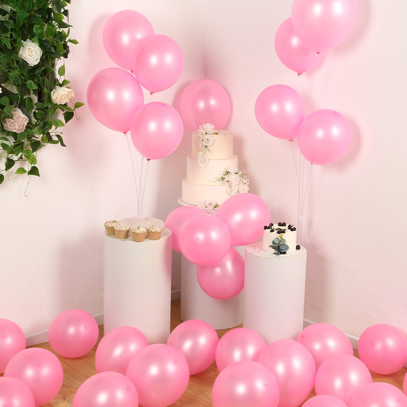 50 Pack Pink Biodegradable Balloons, 12 Thickened Extra Strong Eco-friendly Latex Helium Party Balloons