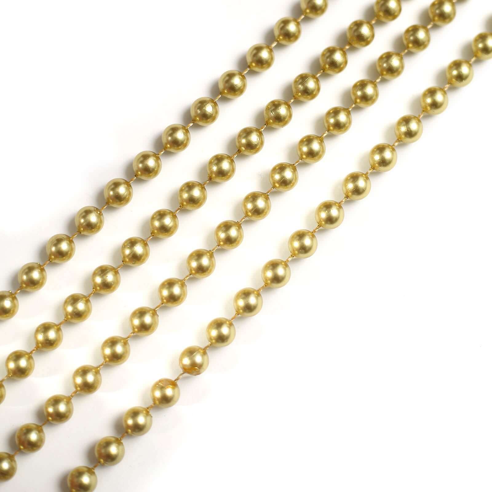 Faux Pearl Beaded 16 Chair Back Garland Sash Gold Gatsby-Inspired Style - Pre-Tied Chic Wedding Decor for Chiavari Chairs