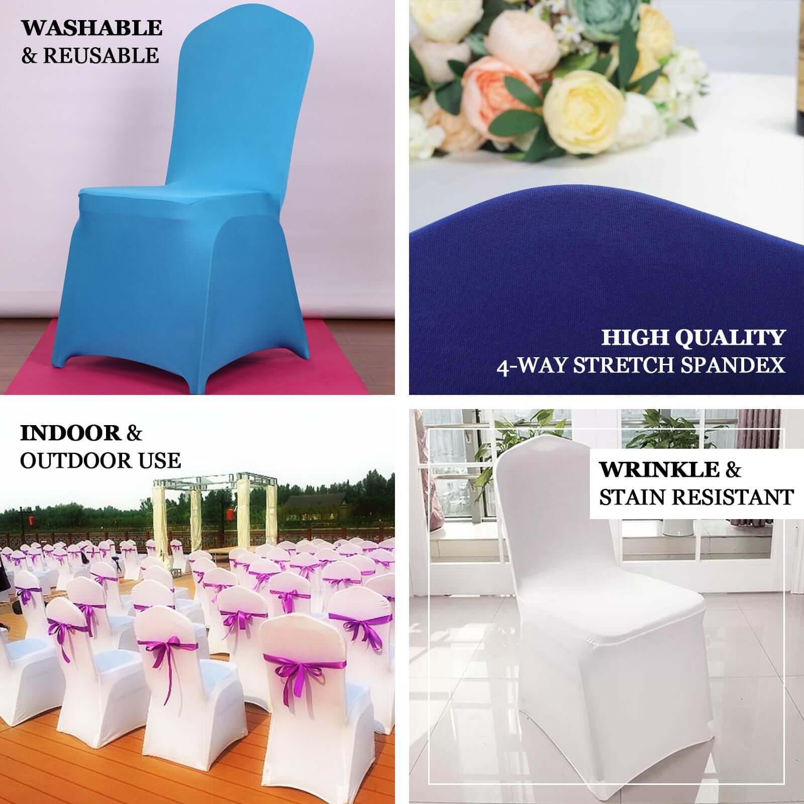 Spandex Chair Cover for Banquet Chairs Nude - Stretch 160GSM Fabric with Slip-On Slipcover