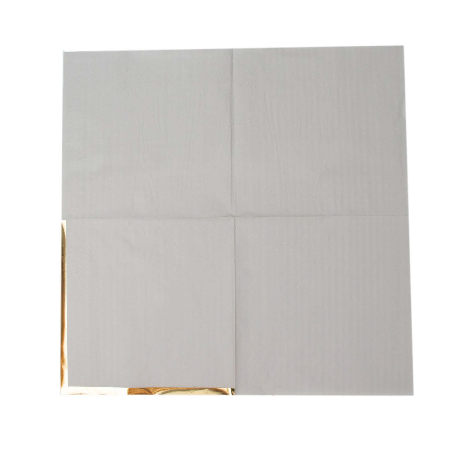 50-Pack Paper Beverage Napkins with Gold Foil Edge Gray - Disposable 2 Ply Cocktail Napkins for Events 6.5x6.5