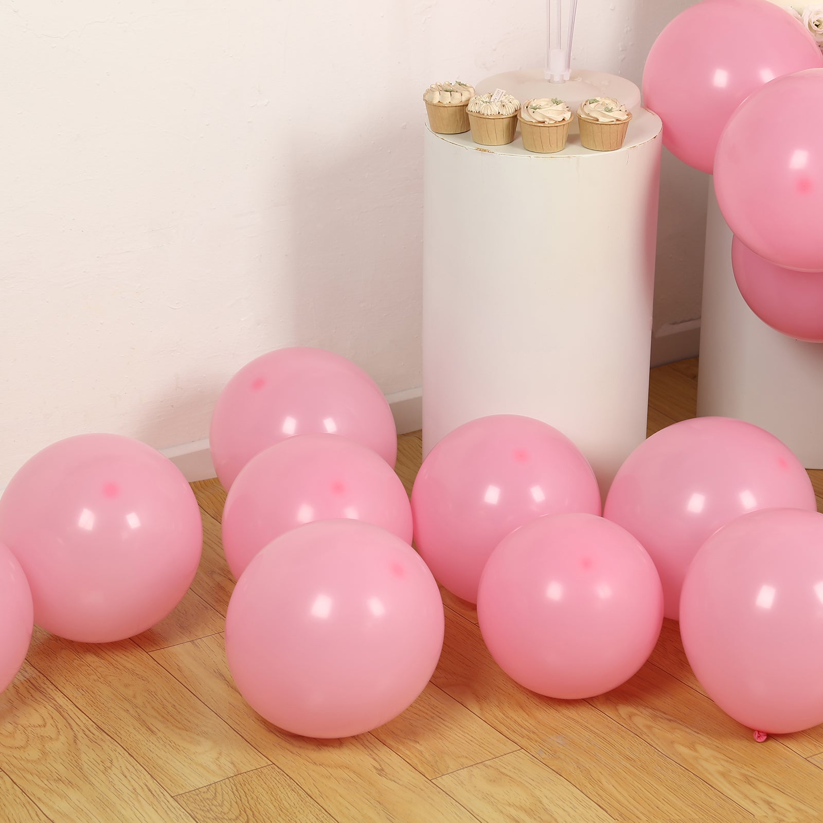 50 Pack Matte Pastel Pink Biodegradable Balloons 12, Round Eco-friendly Thick Latex Party Balloons