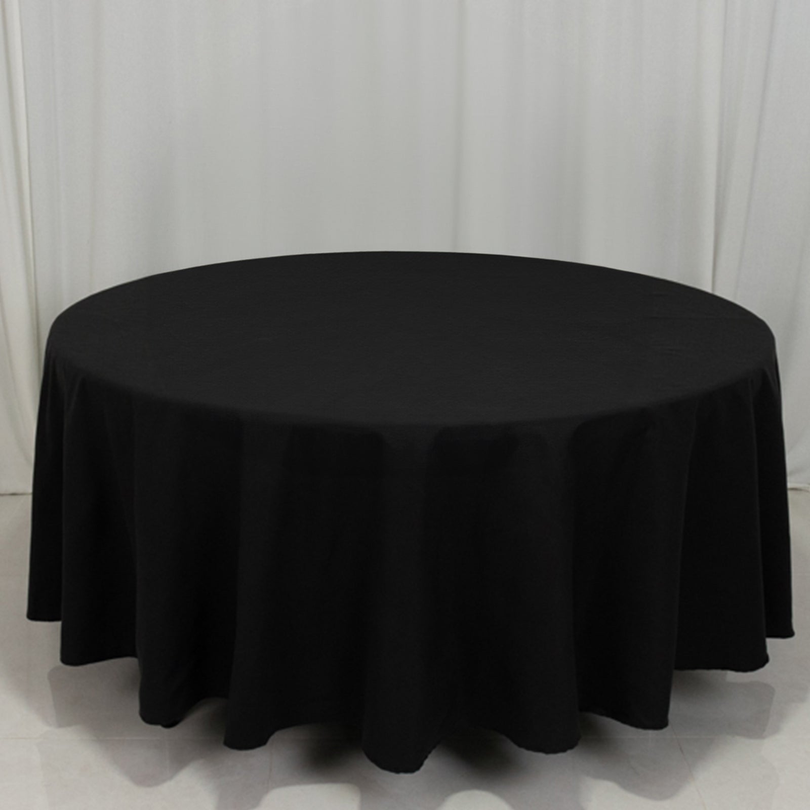 Cotton Blend 108 Round Tablecloth Black - Wrinkle-Resistant Design