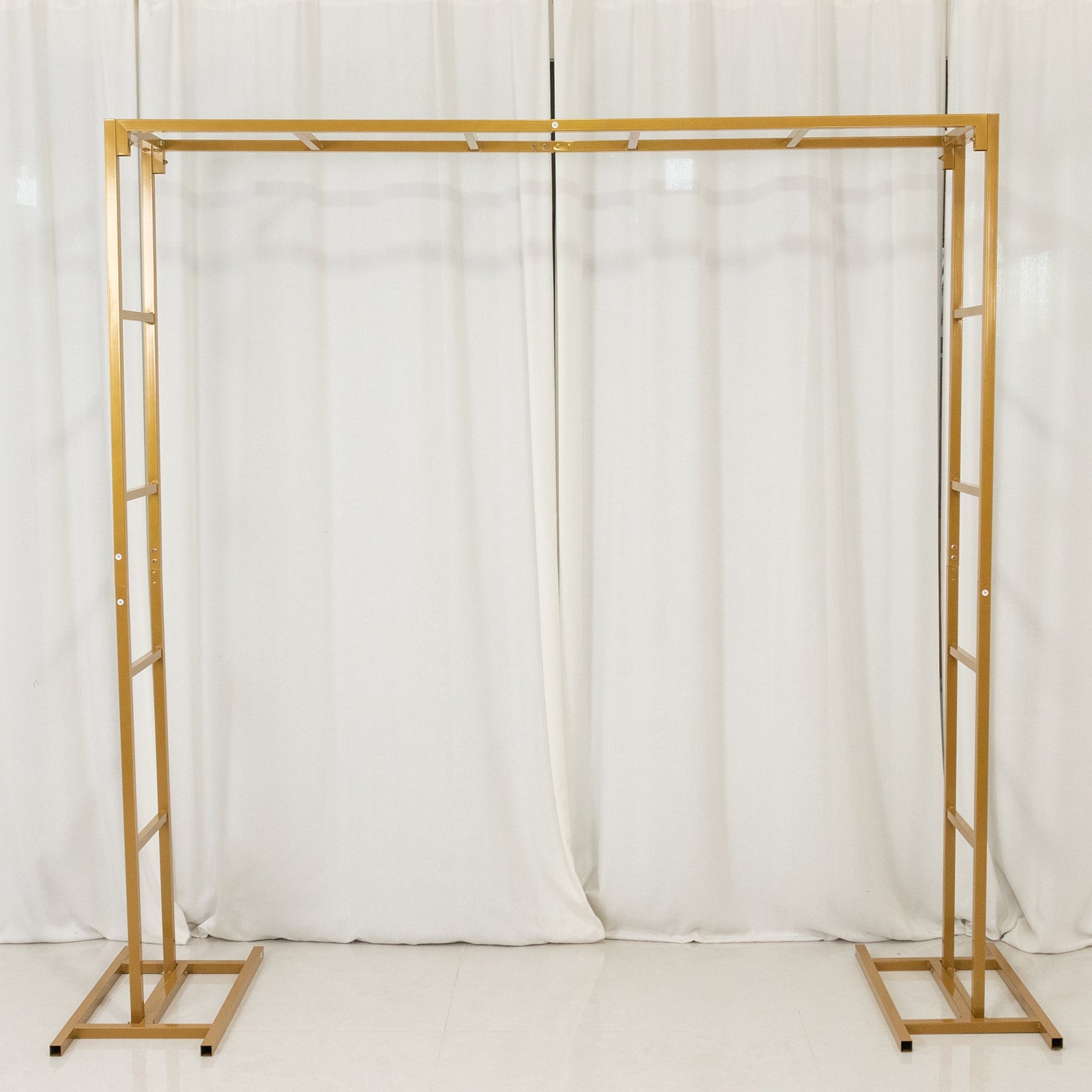 6ftx6ft Gold Square Arbor - Freestanding 6' High Over the Table Stand, Backdrop Stand with Double Frame for Floral Balloon Décor