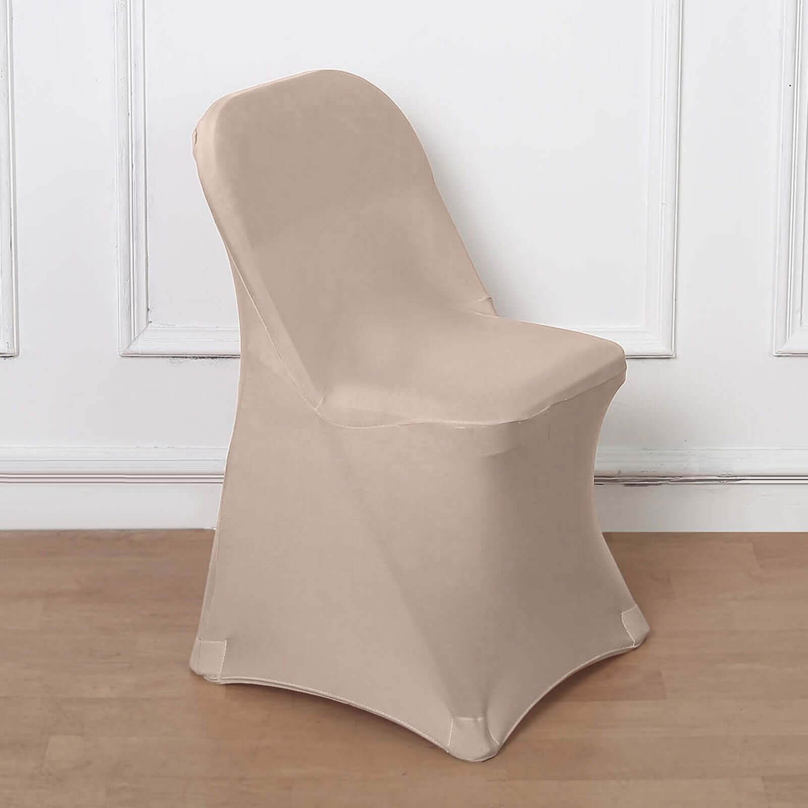 Stretch Spandex Chair Cover Nude for Folding Chairs - Reusable & Wrinkle-Resistant 160GSM Fitted Slipcover