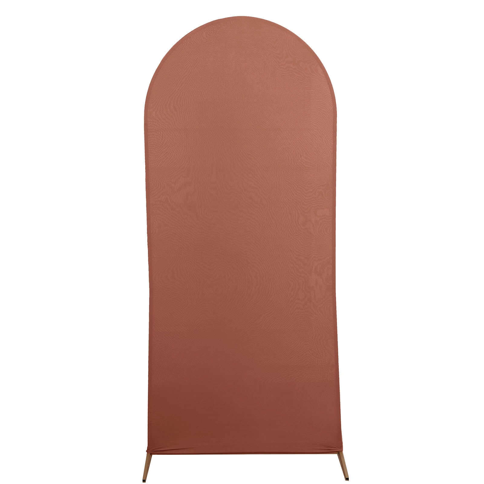 6ft Matte Terracotta (Rust) Spandex Fitted Chiara Backdrop Stand Cover For Round Top Wedding Arch