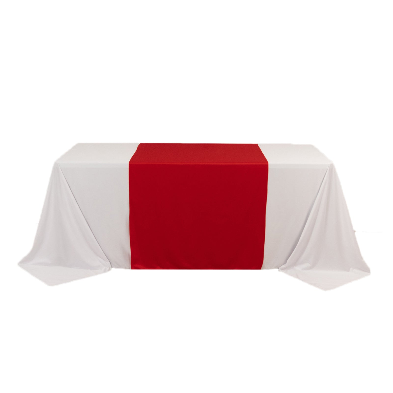 Wide Polyester 36x72 Table Runner Red - Durable Trade Show Table Linen