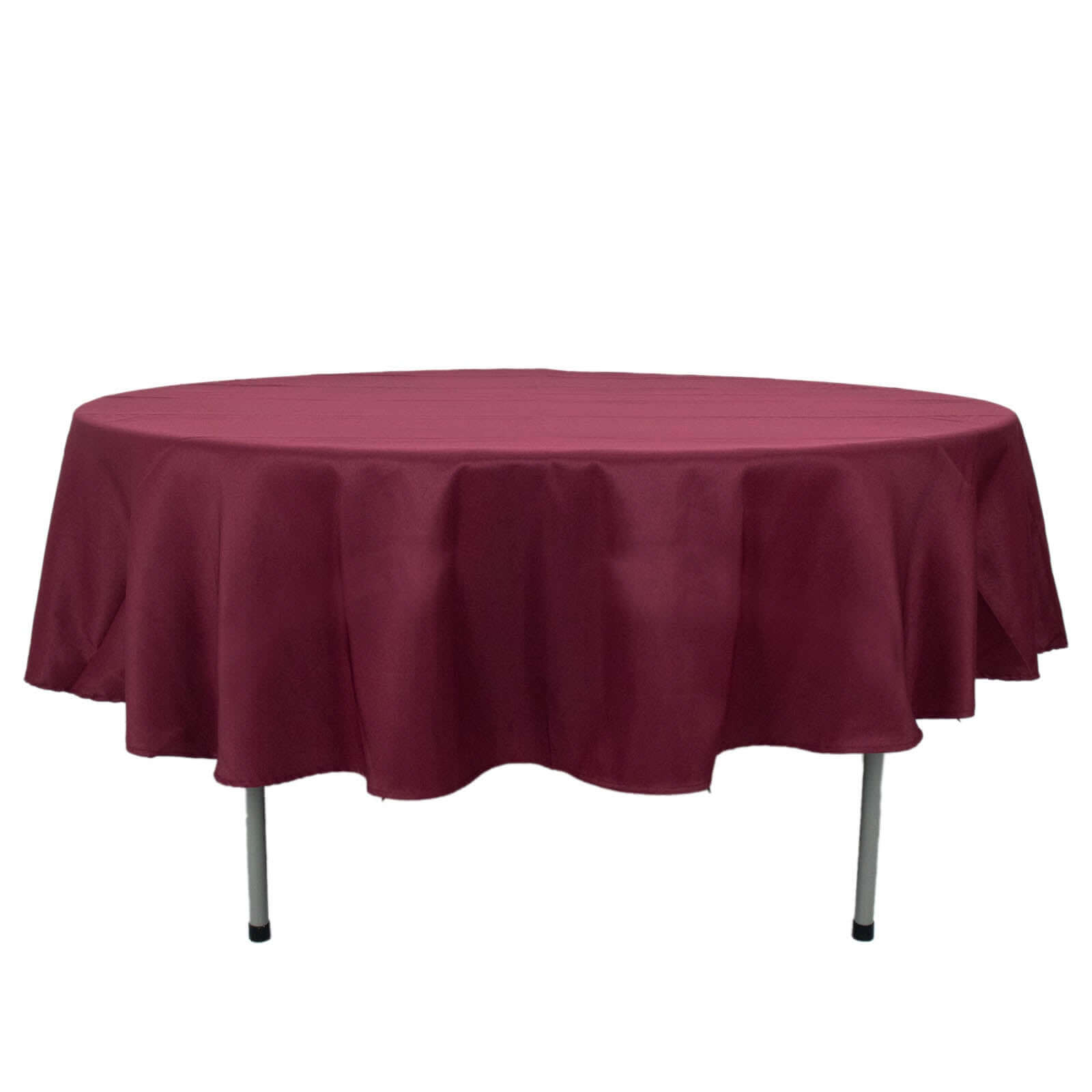 Premium Polyester 90 Round Tablecloth Burgundy - Stain and Wrinkle-Resistant Design with 220GSM Thickness Table Cover