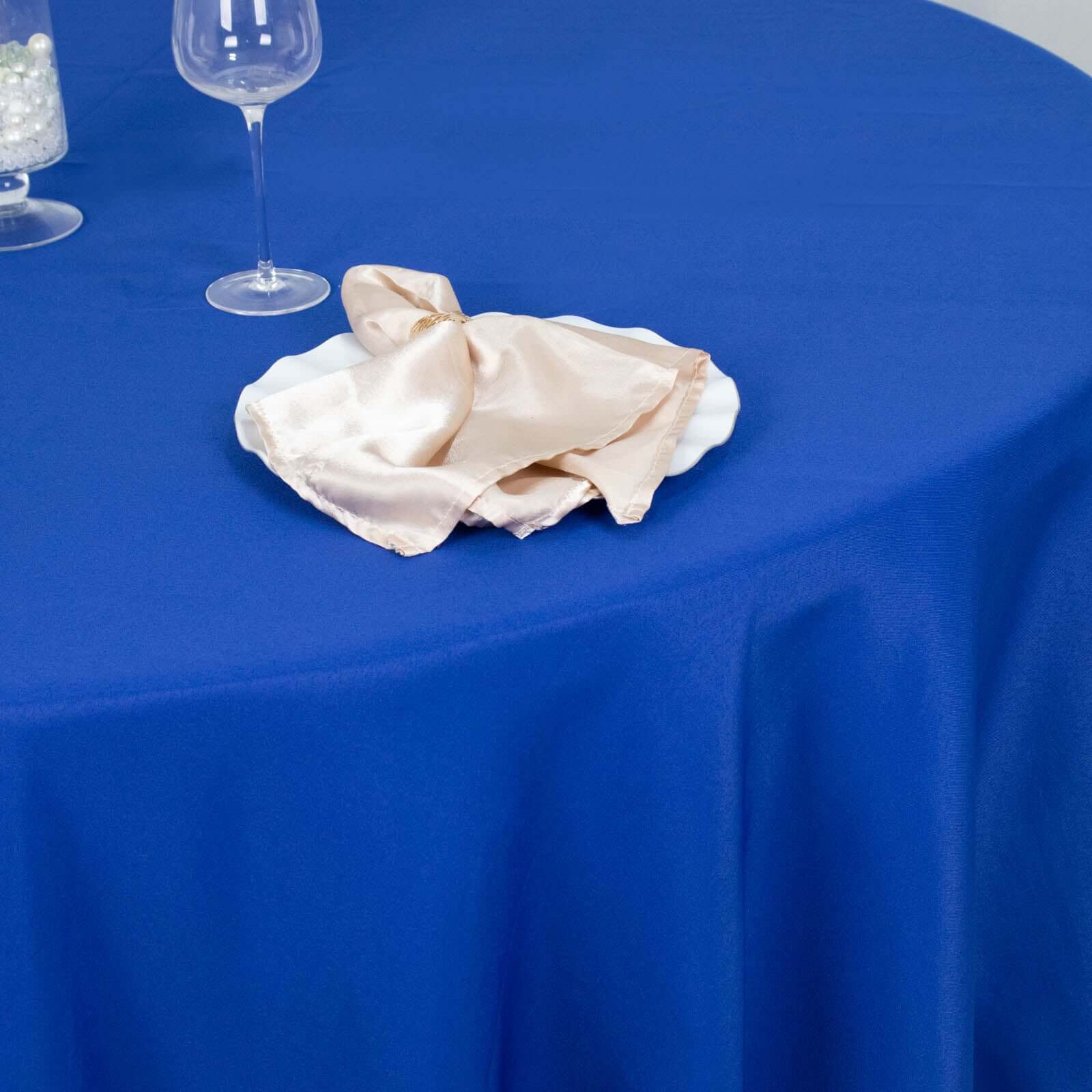 Premium Polyester 108 Round Tablecloth Royal Blue - Wrinkle-Resistant 220GSM Table Cover