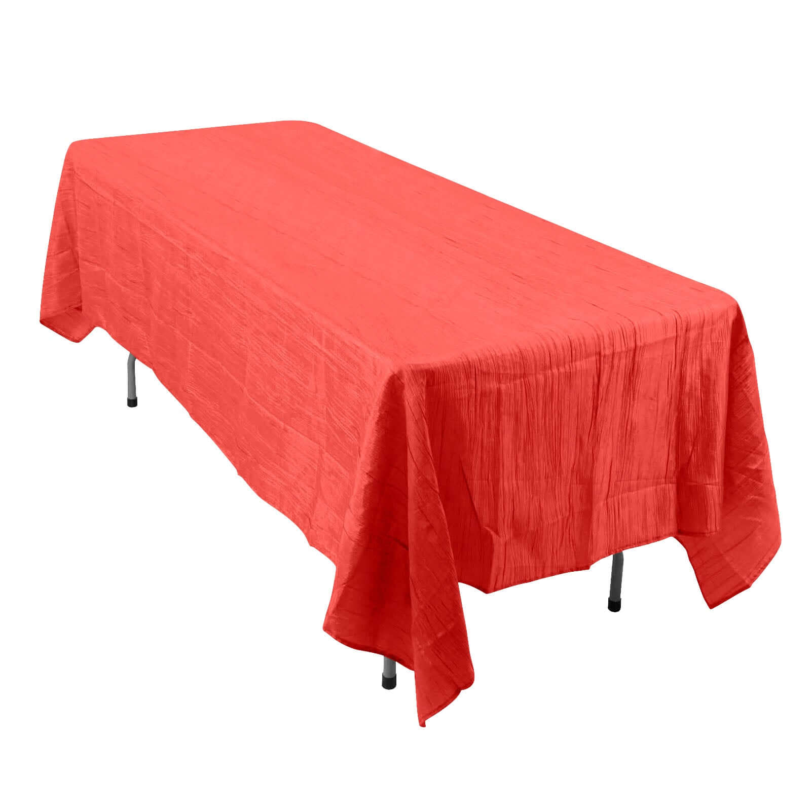 Taffeta 60x102 Rectangle Tablecloth Red - Accordion Crinkle Table Cover