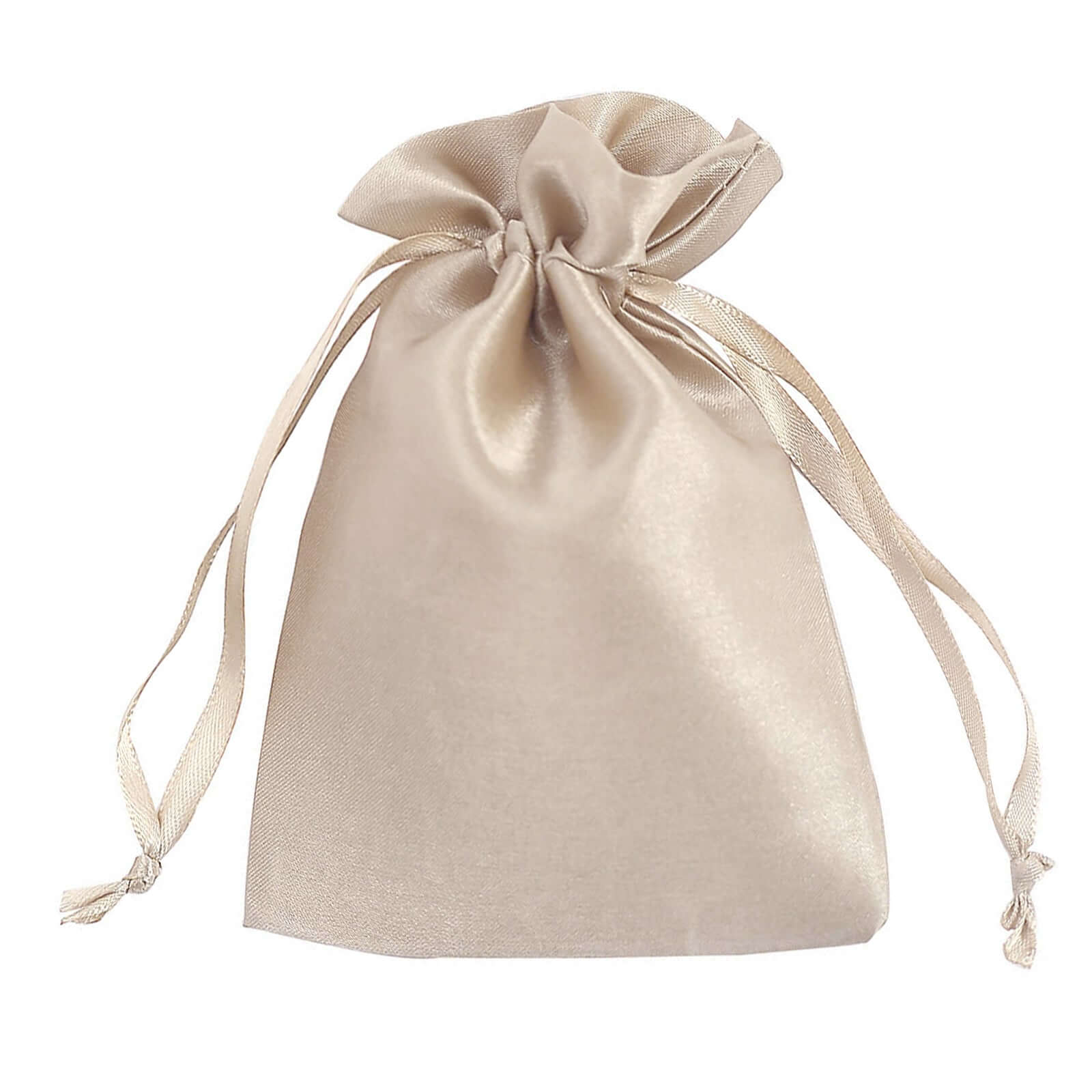 12 Pack 4x6 Beige Satin Drawstring Wedding Party Favor Gift Bags