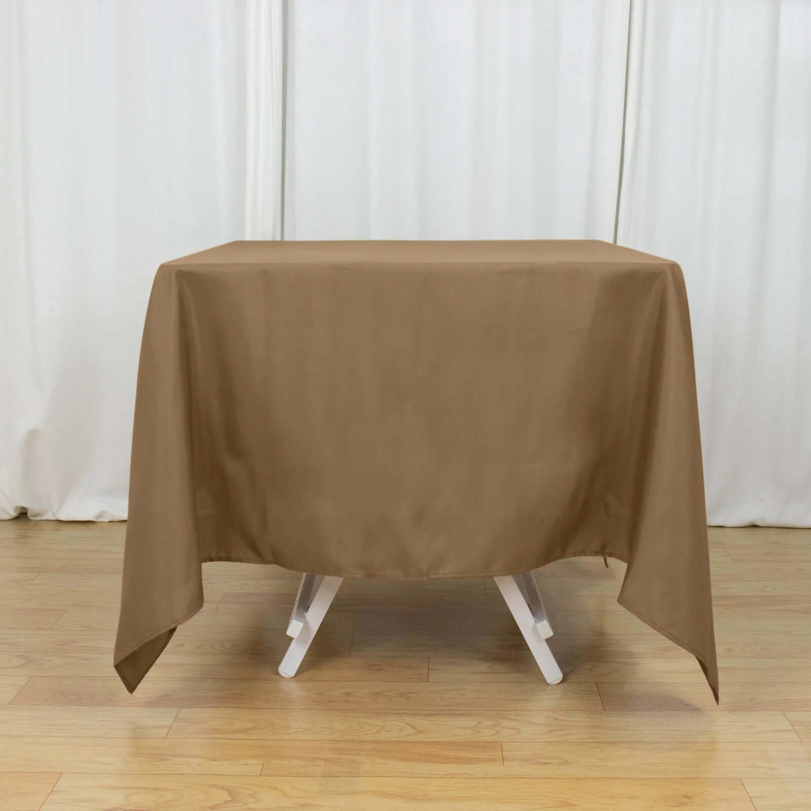 Polyester Square 70x70 Tablecloth Taupe - Wrinkle-Resistant & Durable Table Cover