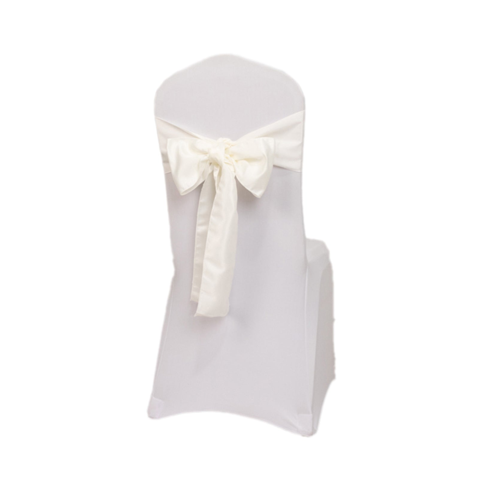 5 Pack Lamour Satin 6x106 Chair Sashes Ivory - Stylish Reusable Decorative Bows