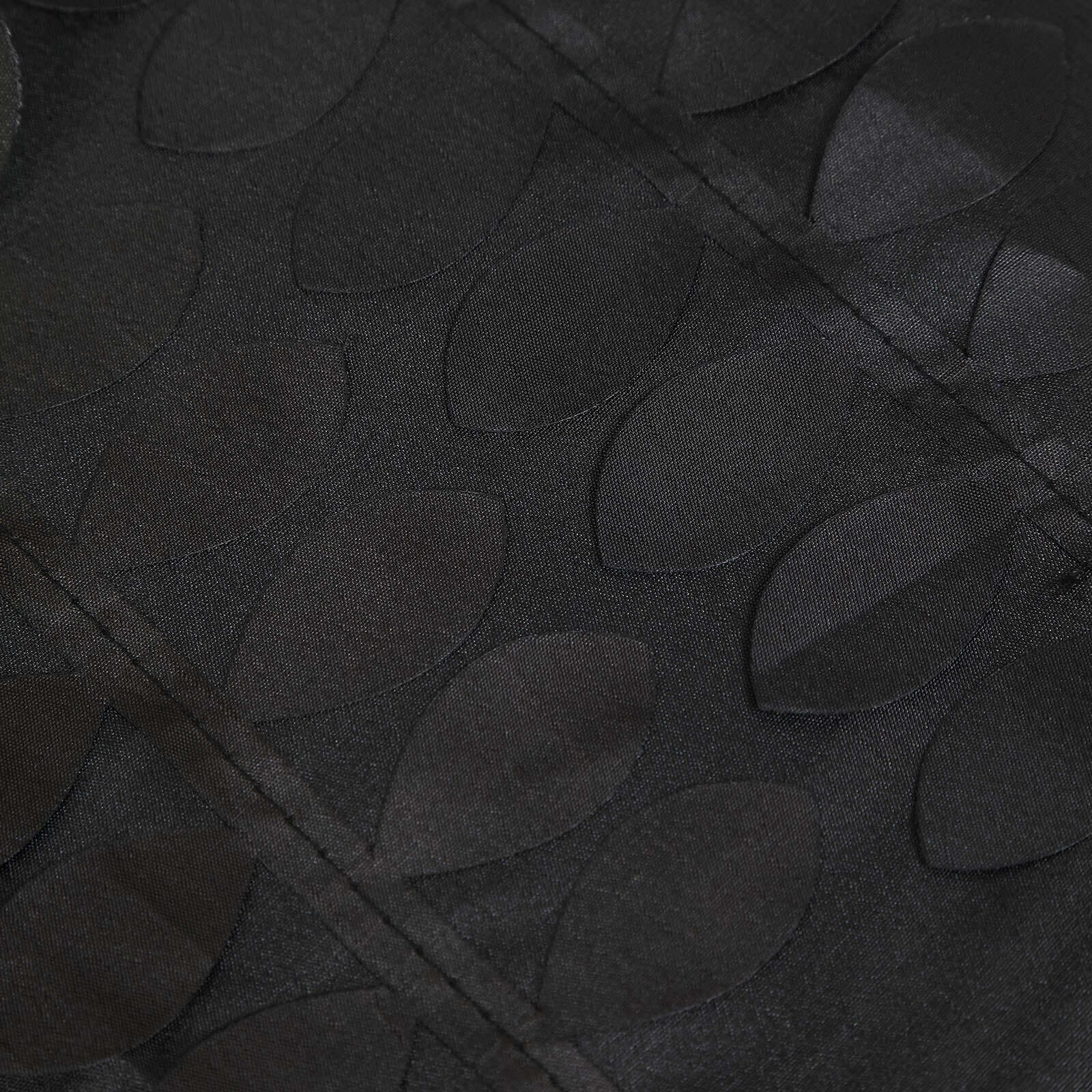 Taffeta 54x54 Square Tablecloth Black 3D Leaf Petal Table Cover