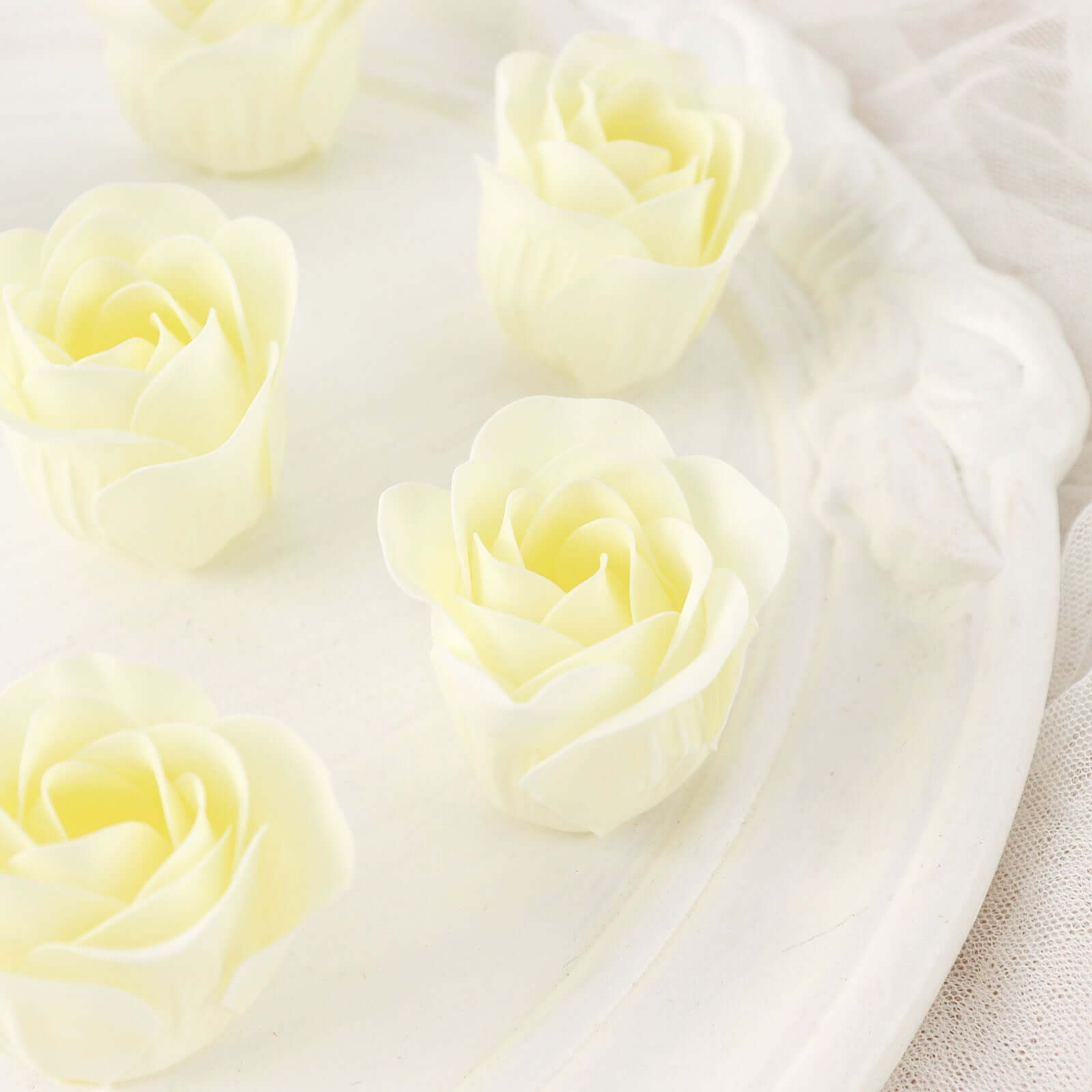 4 Pack 24 Pcs Ivory Scented Rose Soap Heart Shaped Party Favors With Gift Boxes And Ribbon