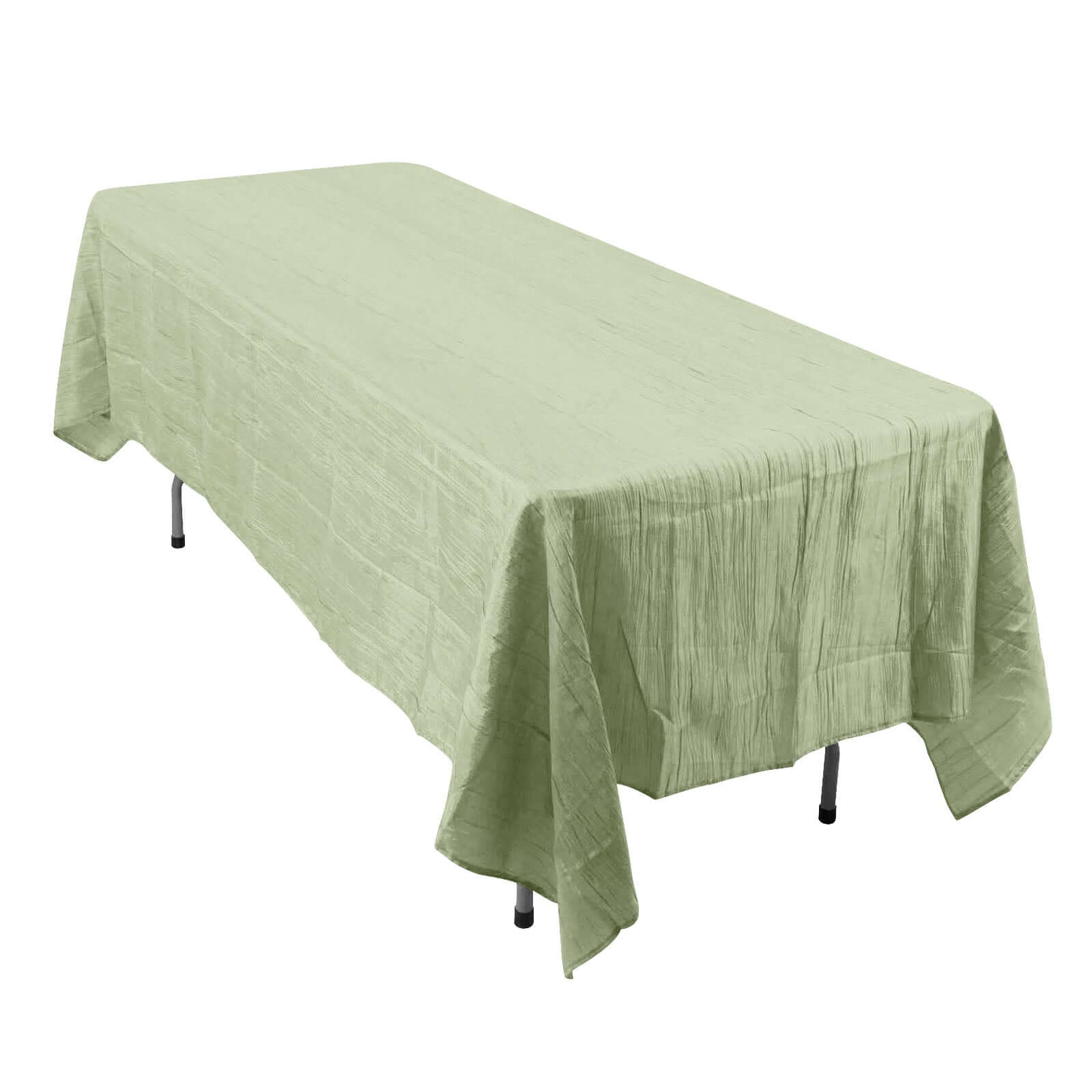 Taffeta 60x102 Rectangle Tablecloth Sage Green - Accordion Crinkle Table Cover
