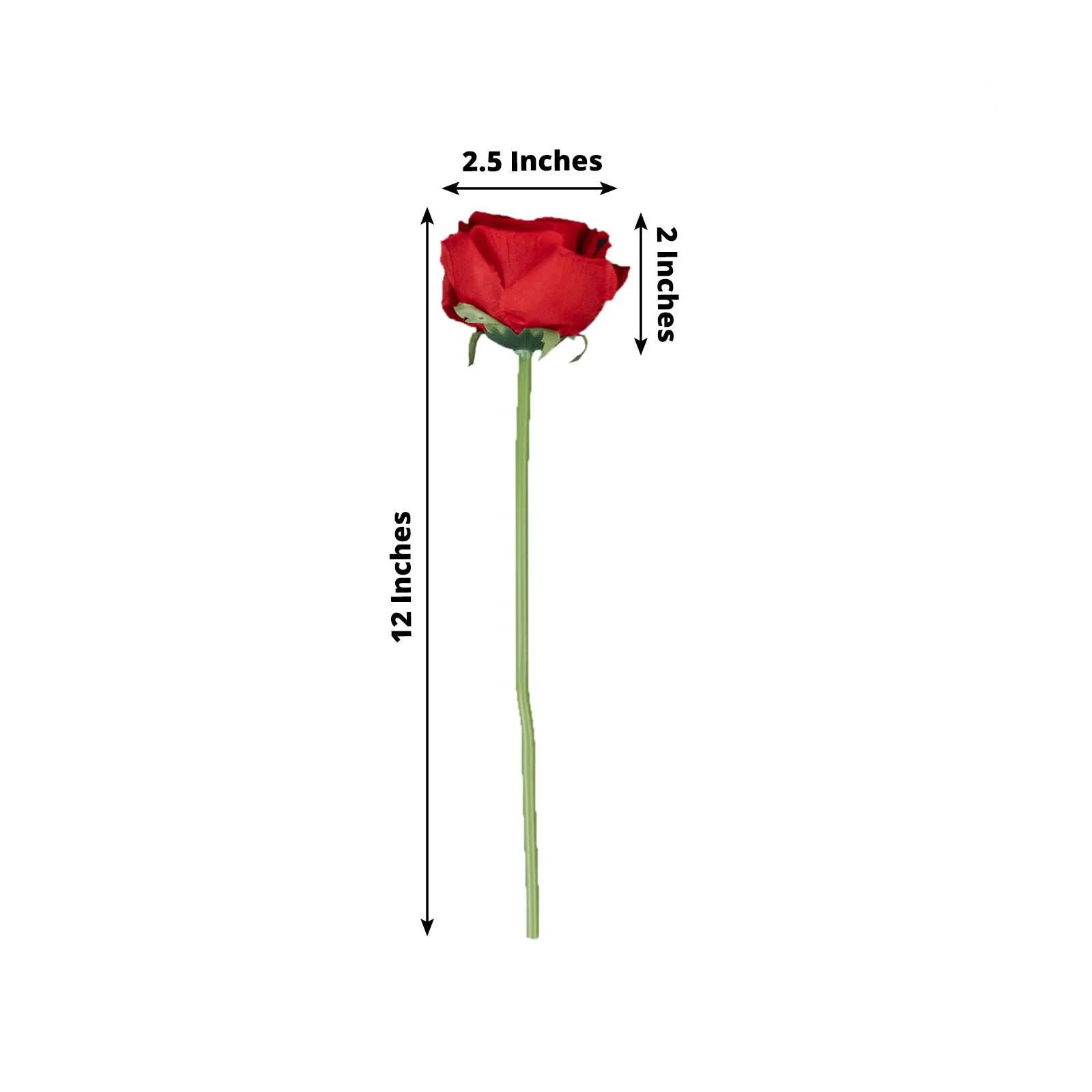 10 Pcs 12 Artificial Silk Roses - Red, Single Stem Rose for Flower Bouquet Arrangements