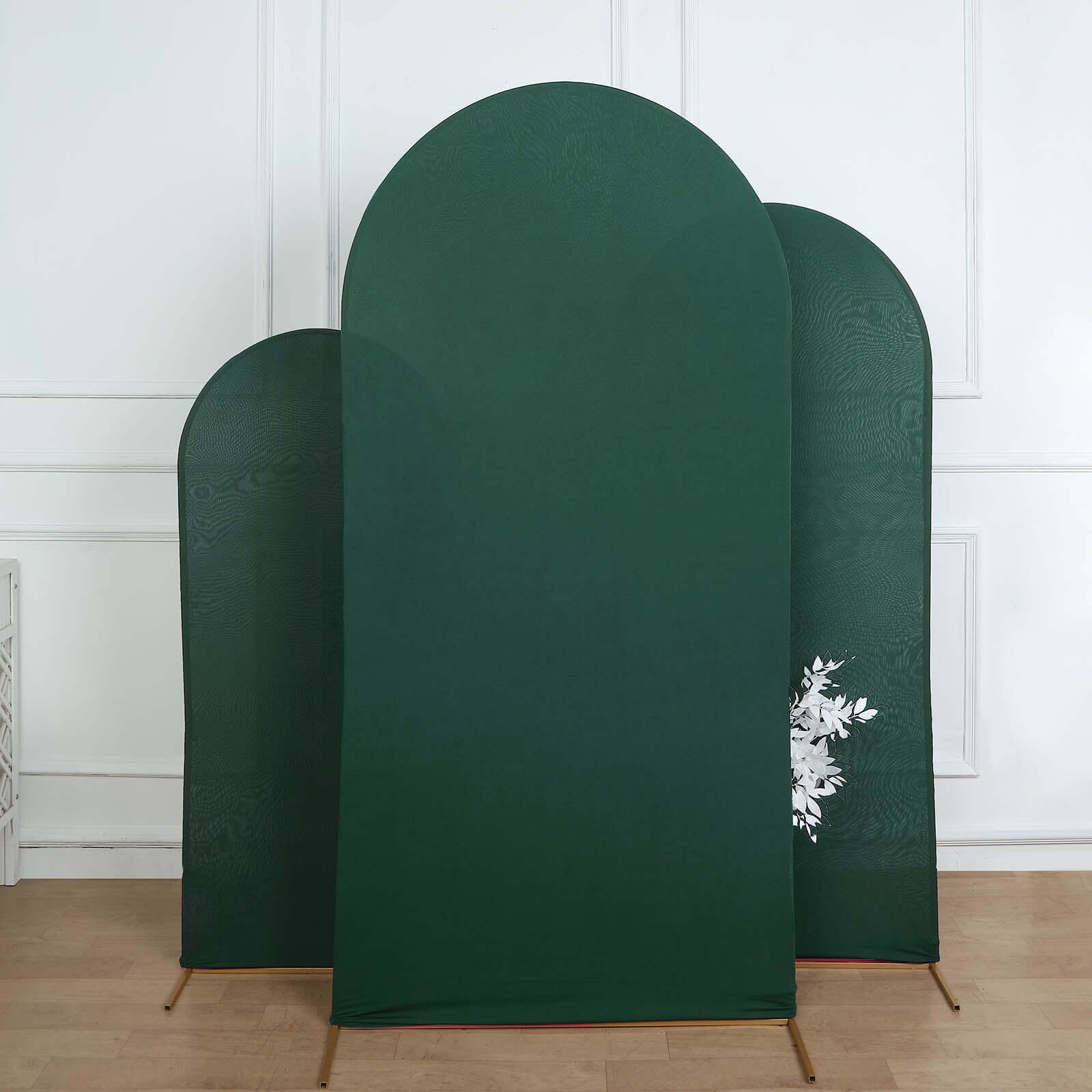 7ft Matte Hunter Emerald Green Spandex Fitted Chiara Backdrop Stand Cover For Round Top Wedding Arch