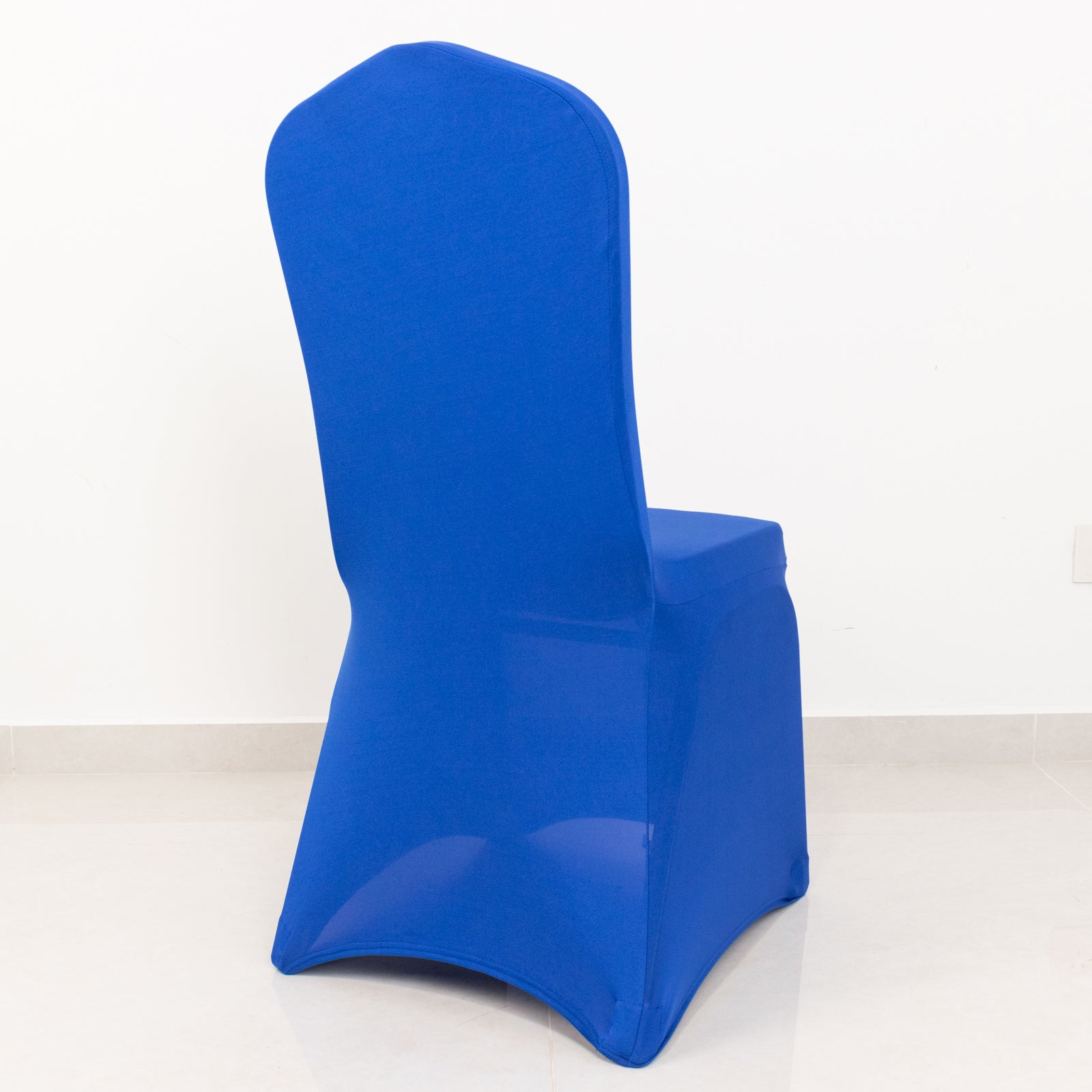 Premium Spandex Chair Cover with Foot Pockets for Banquet Chairs Royal Blue - Stretch 220GSM Fitted Slipcover