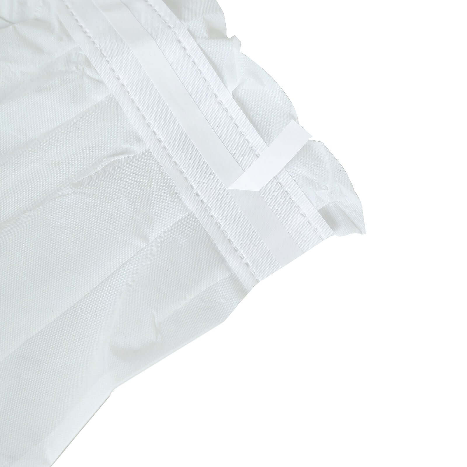 Plastic Table Skirt White Ruffled - Durable Disposable Skirt for Events 14ft