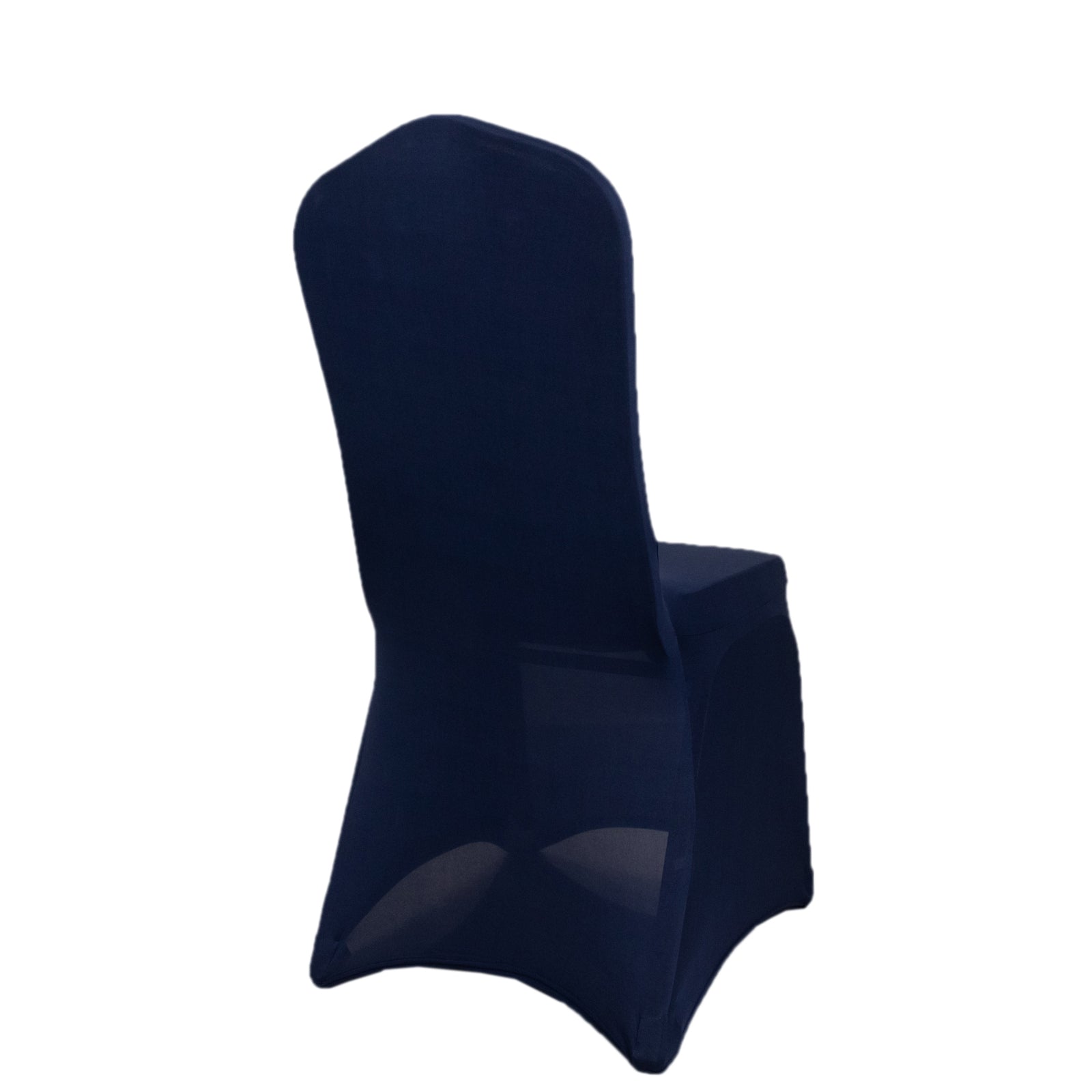 Premium Spandex Chair Cover with Foot Pockets for Banquet Chairs Navy Blue - Stretch 220GSM Fitted Slipcover