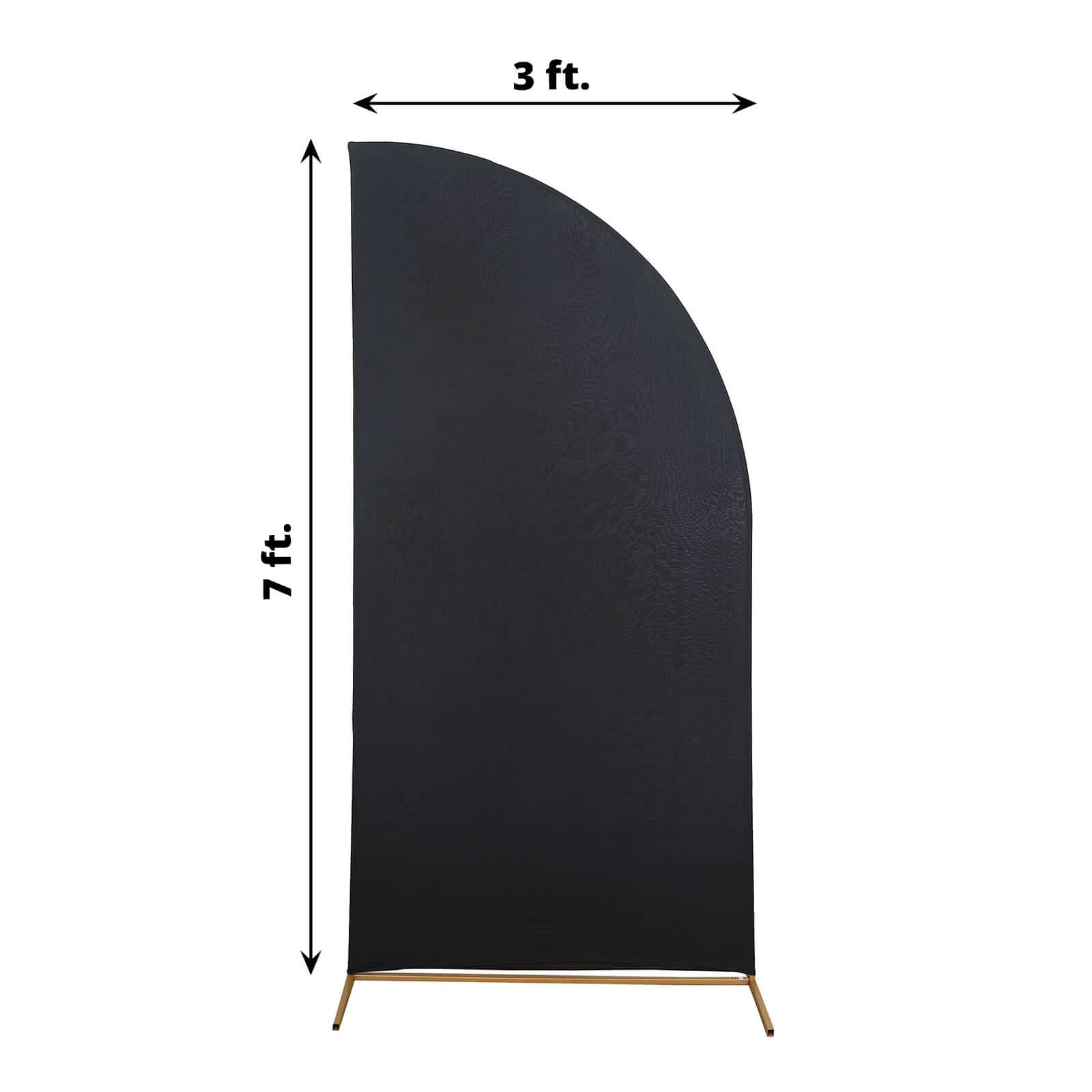 7ft Matte Black Spandex Half Moon Chiara Backdrop Stand Cover, Custom Fitted Wedding Arch Cover