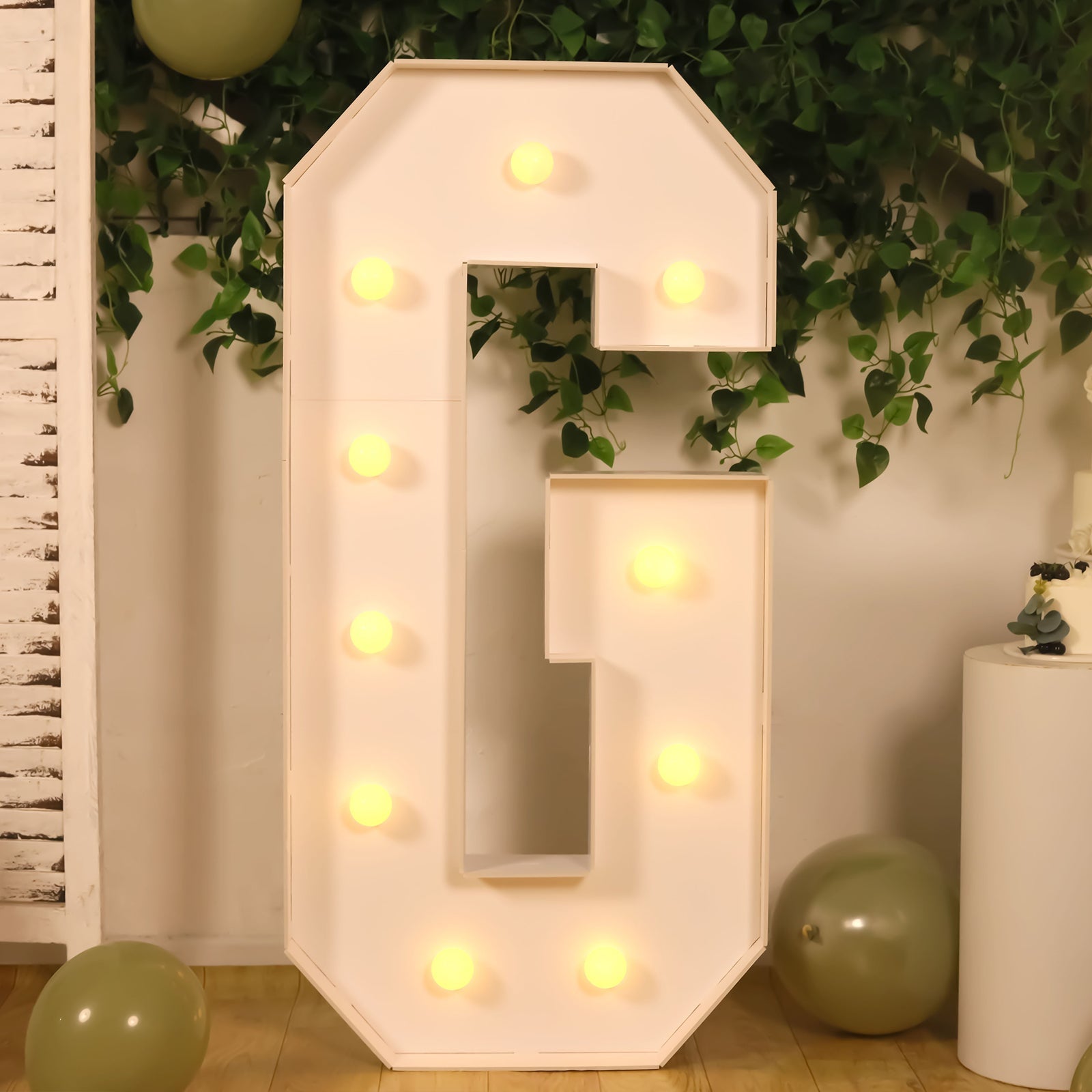 Giant LED Marquee Light Up Letter G, White 4ft Pre-Cut Foam Board with 10 Warm White Battery Operated LEDs, Glue Gun and Sticks