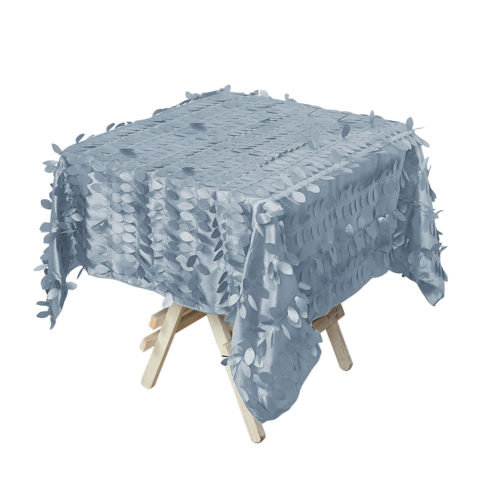 Taffeta 54x54 Square Tablecloth Dusty Blue 3D Leaf Petal Table Cover